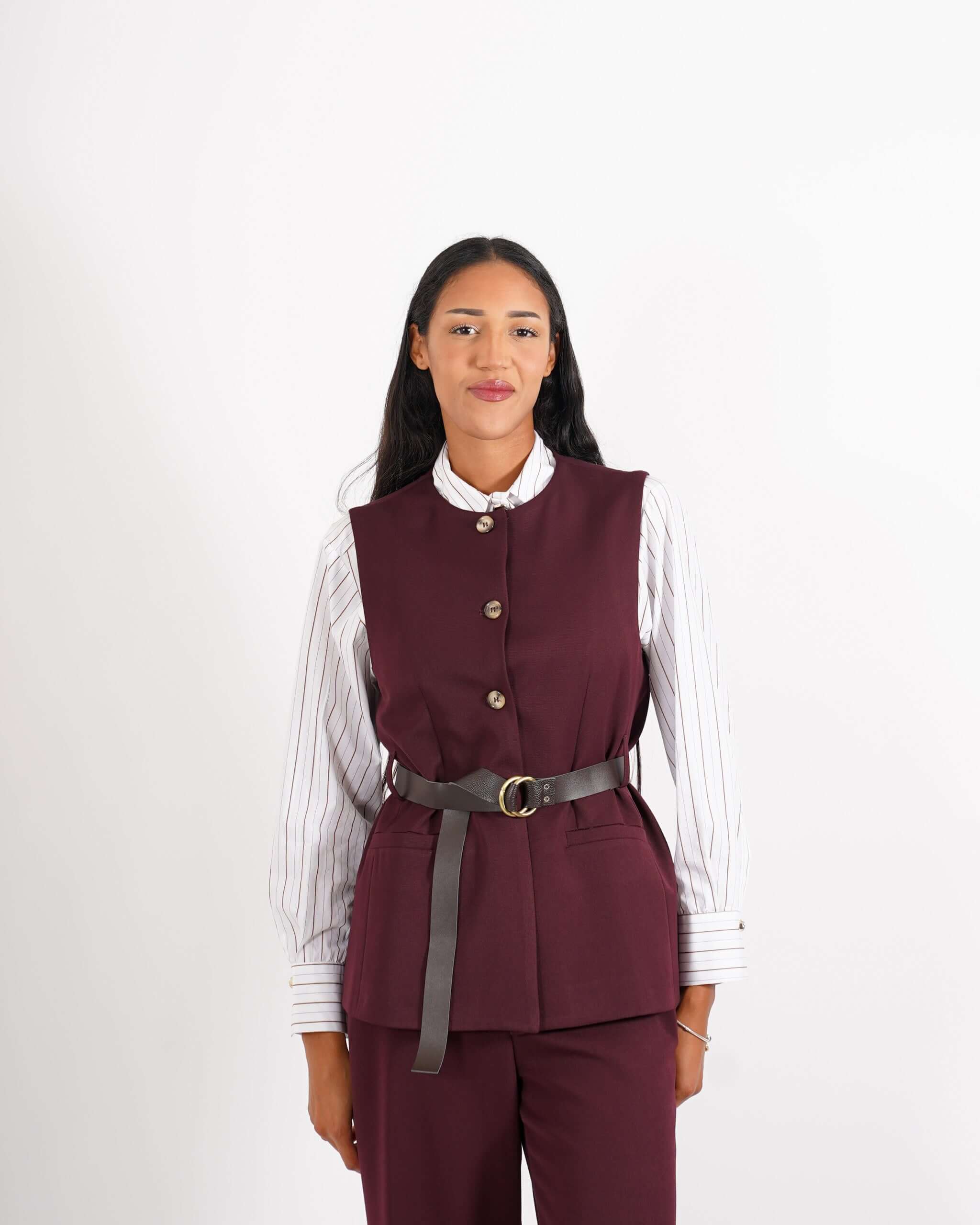 Gilet monopetto con cintura - Dania - Hope Fashion