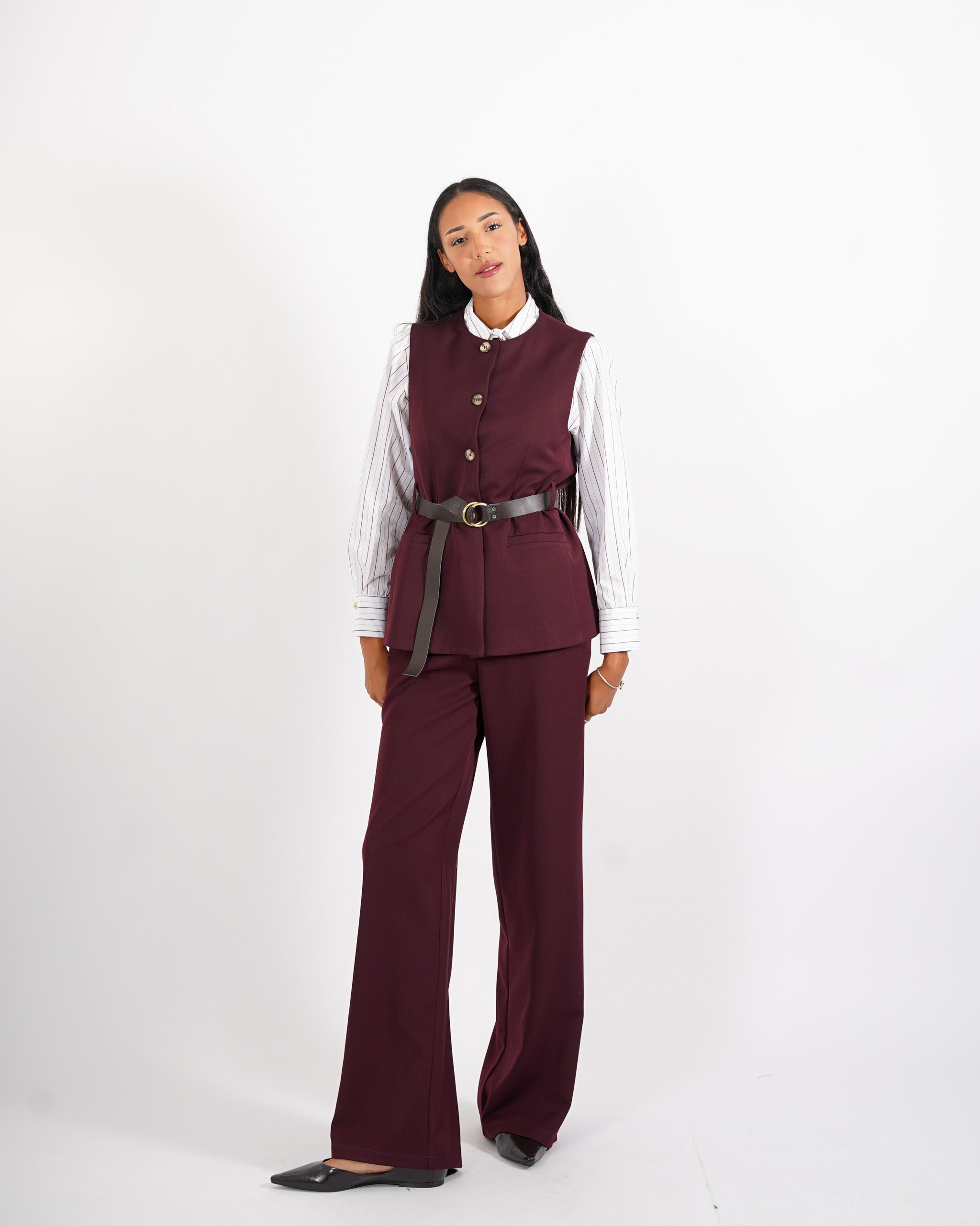 Pantaloni regular fit in eco fibra - Sandra