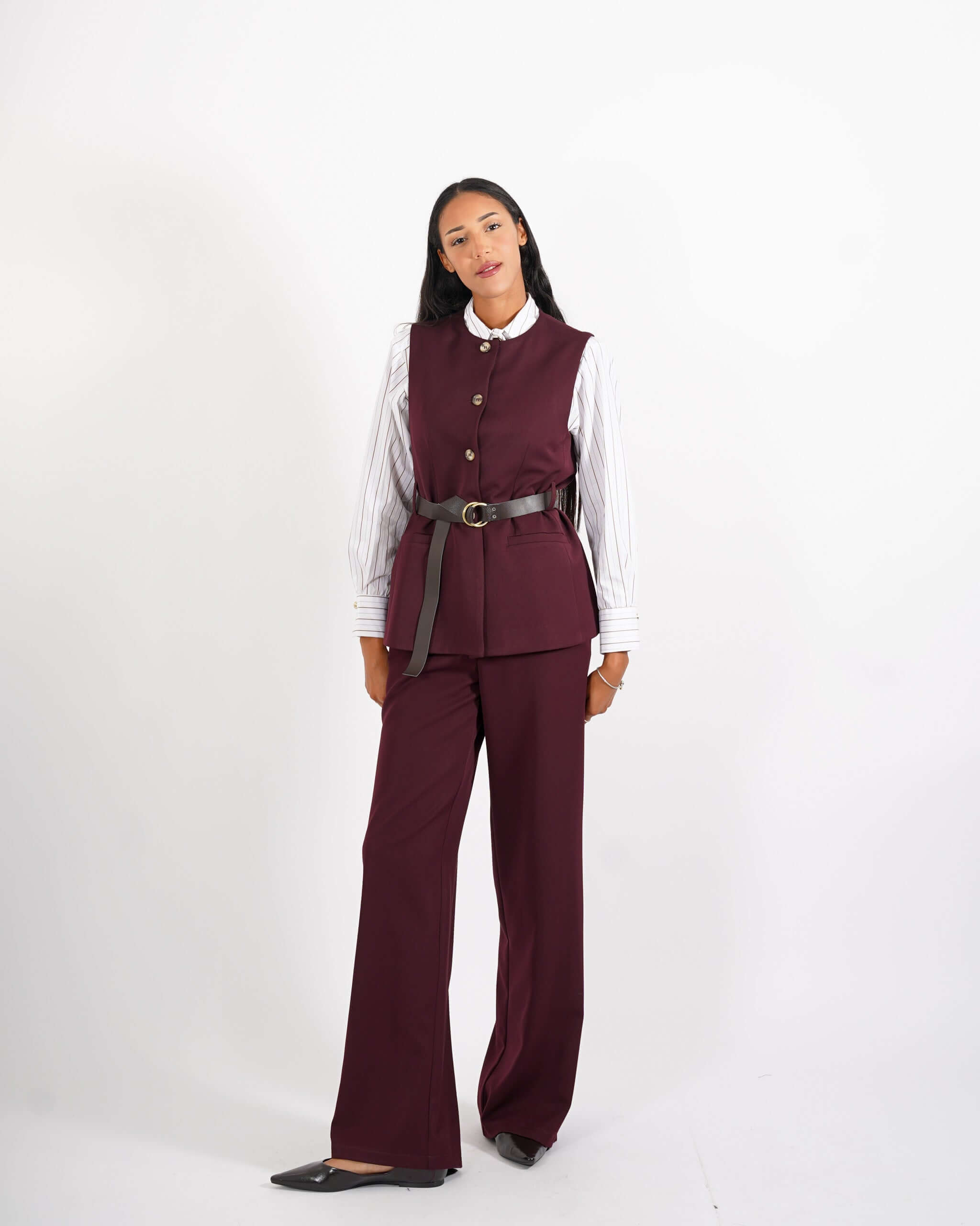 Pantaloni regular fit in eco fibra - Sandra - Hope Fashion