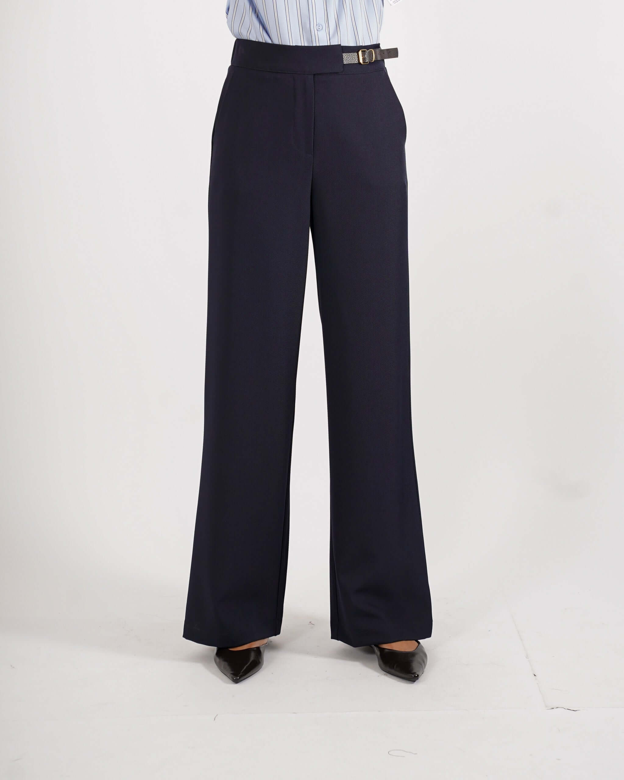 Pantaloni regular in eco fibra -Paulina - Hope Fashion