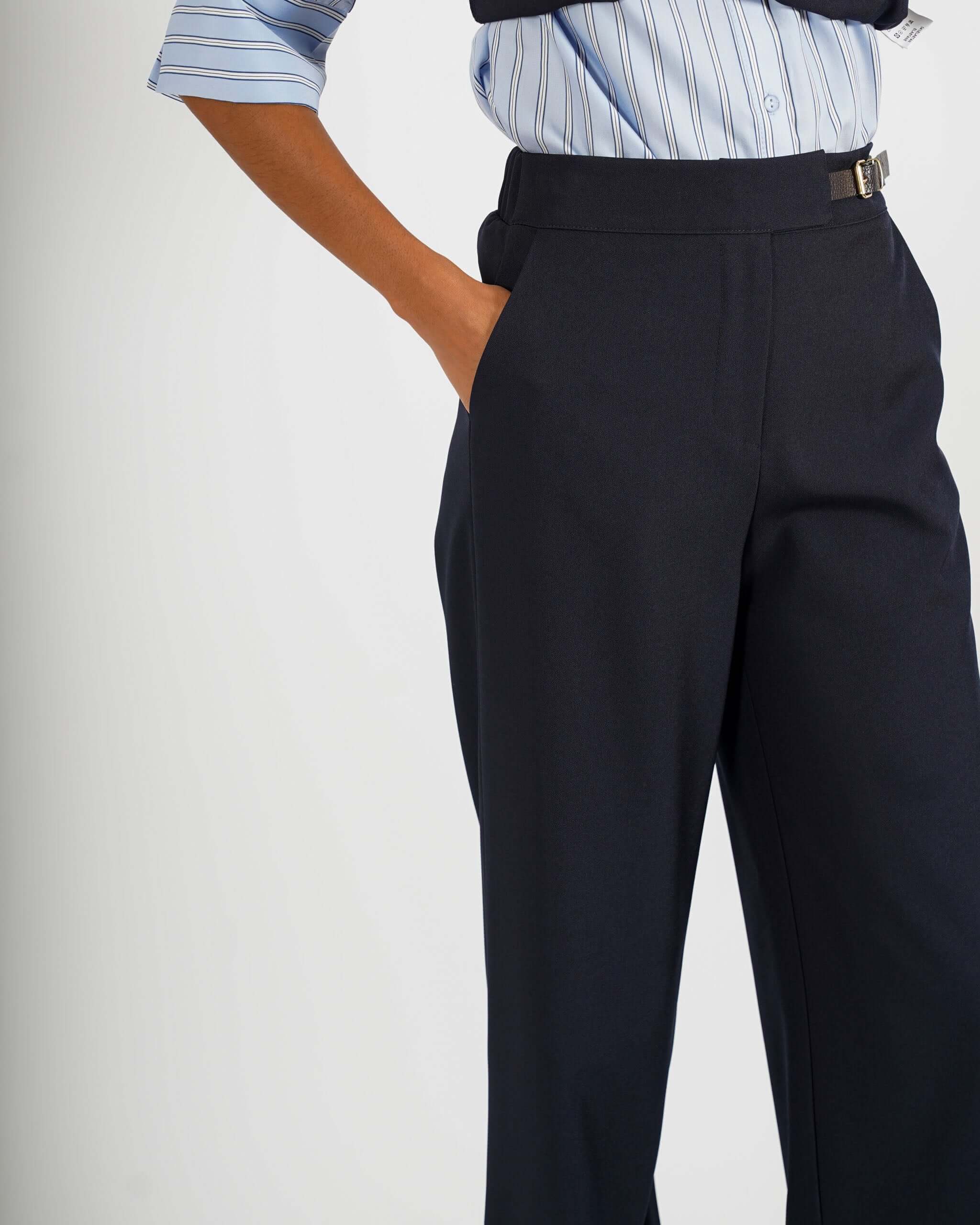 Pantaloni regular in eco fibra -Paulina - Hope Fashion