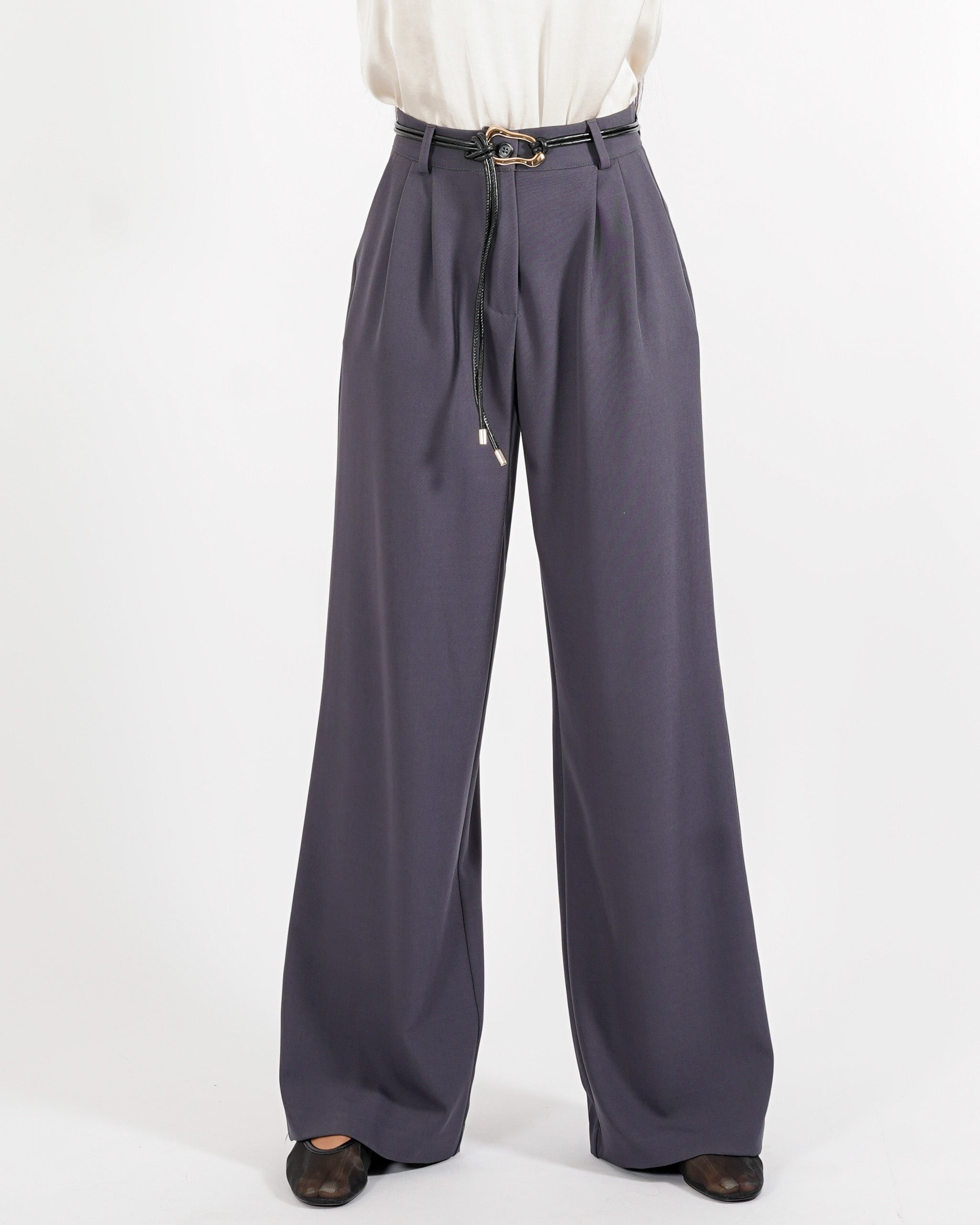 Pantaloni gamba larga con cintura - Stellare - Hope Fashion
