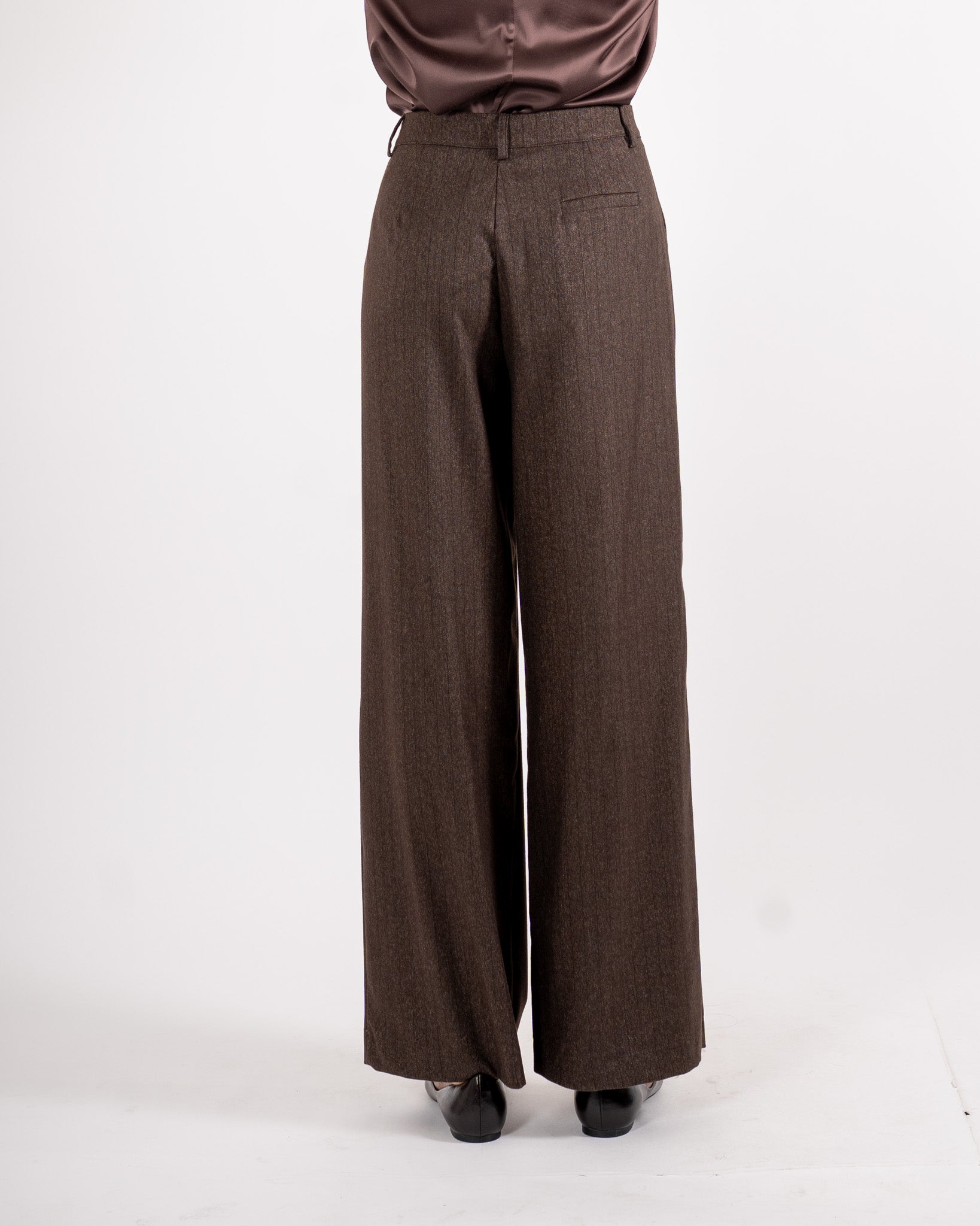 Pantaloni gessati con pence in mano flanella - Viky
