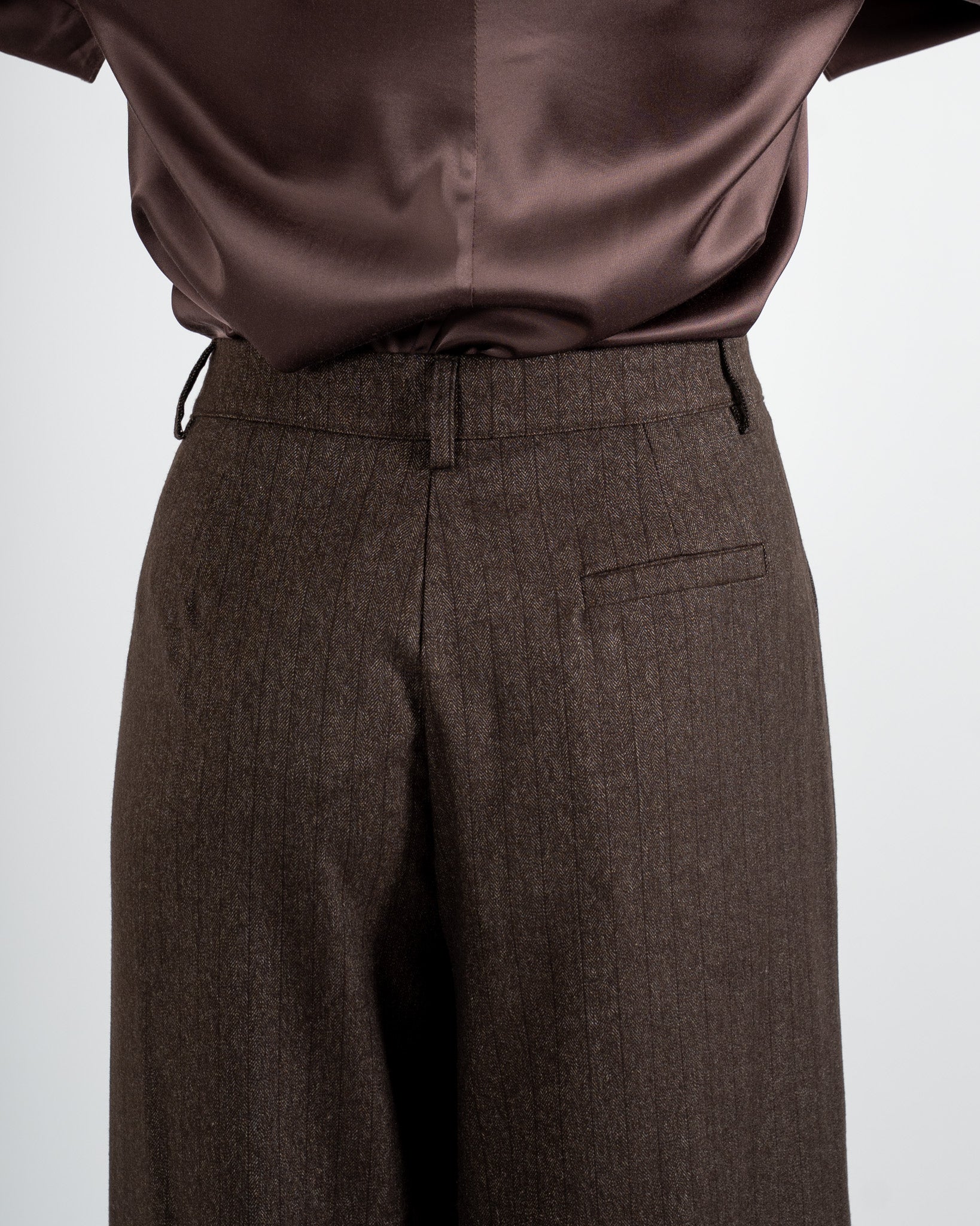 Pantaloni gessati con pence in mano flanella - Viky