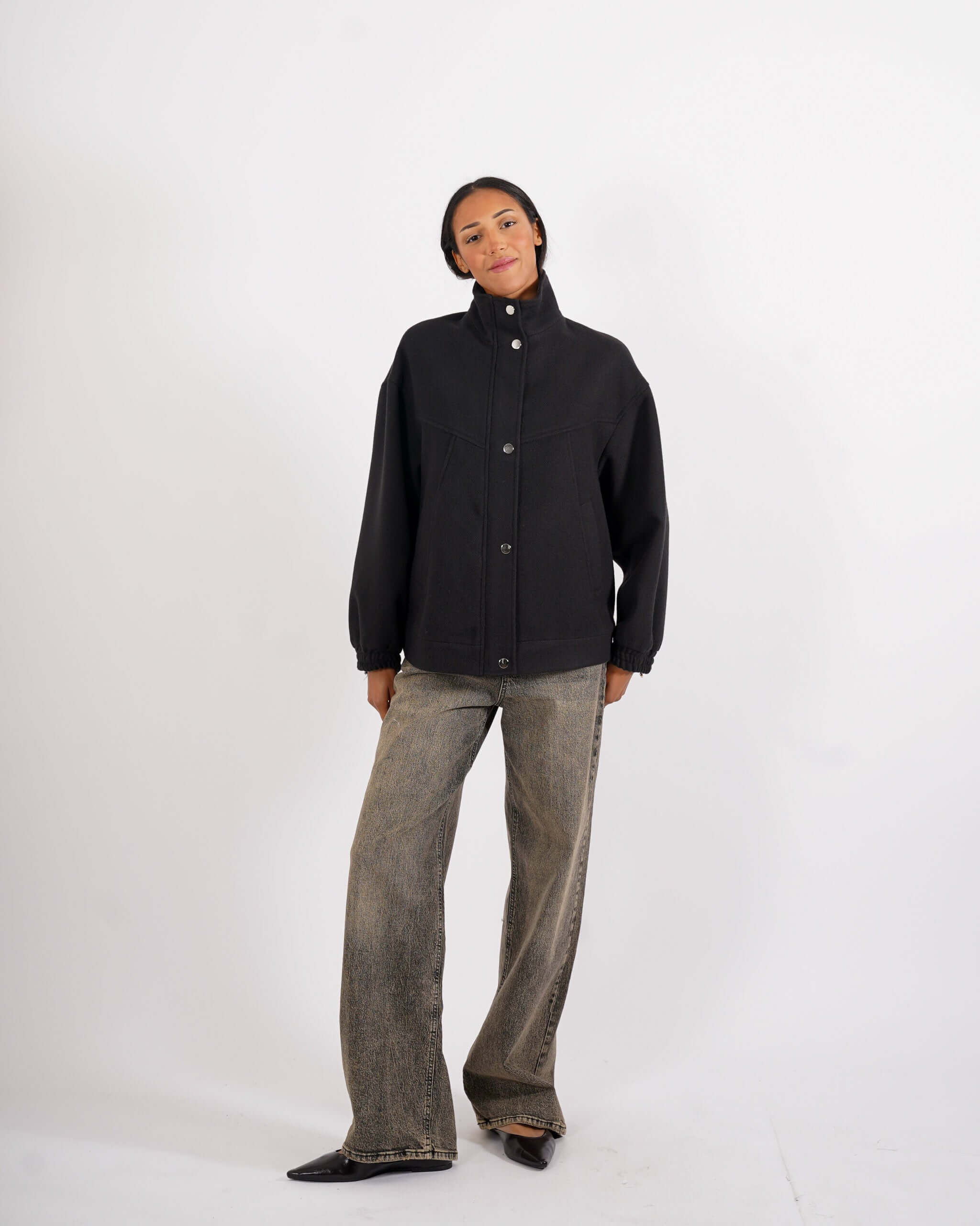 Giubbino monopetto con tasche a filo - Falco - Hope Fashion