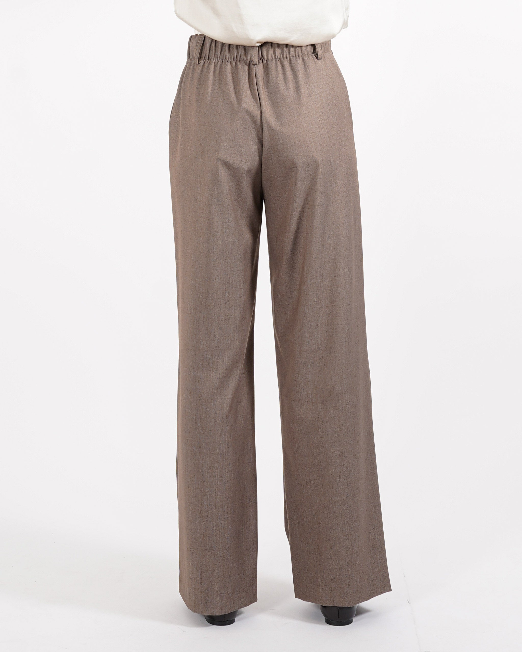 Pantaloni gamba larga in fresco lana - Abelia