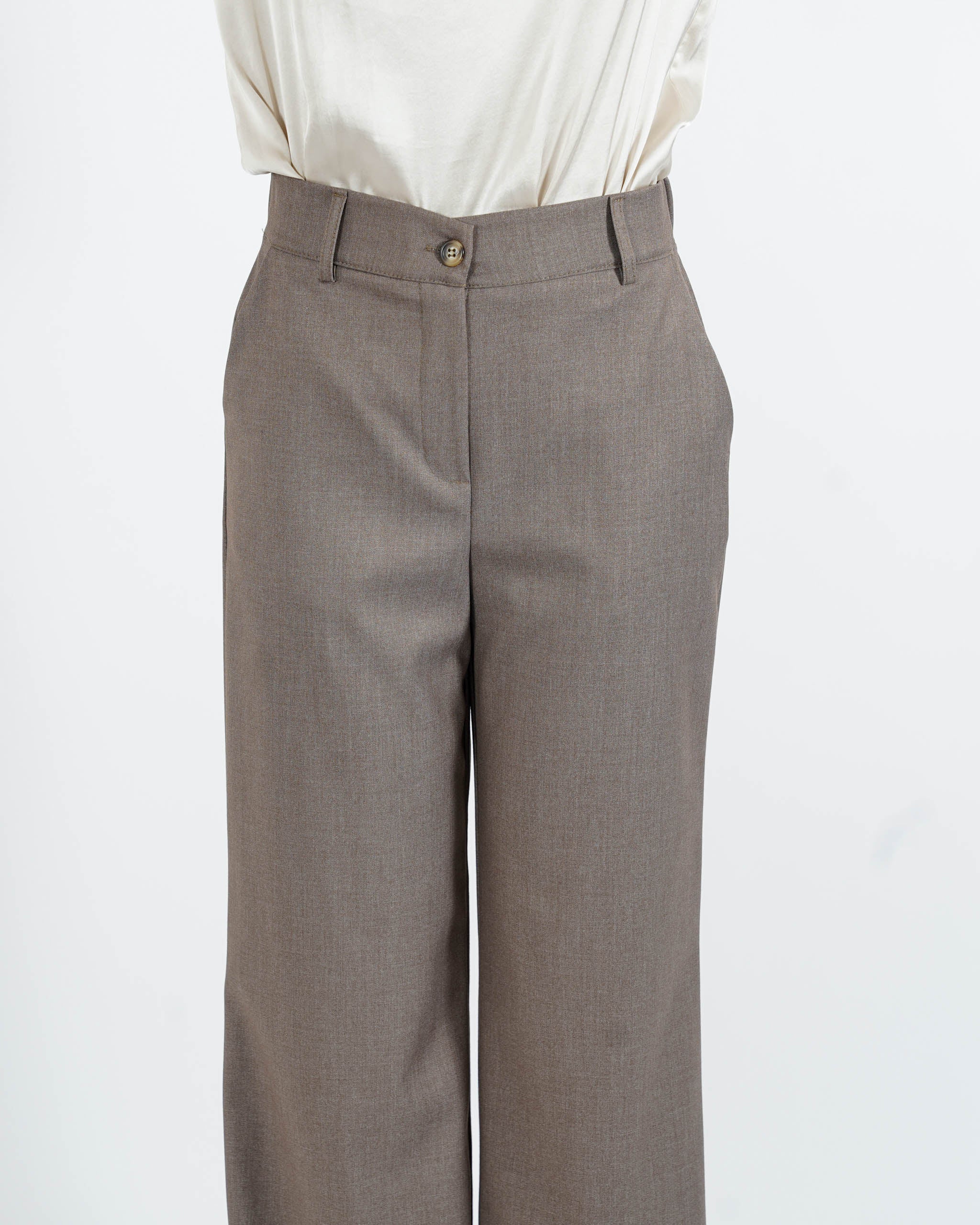 Pantaloni gamba larga in fresco lana - Abelia
