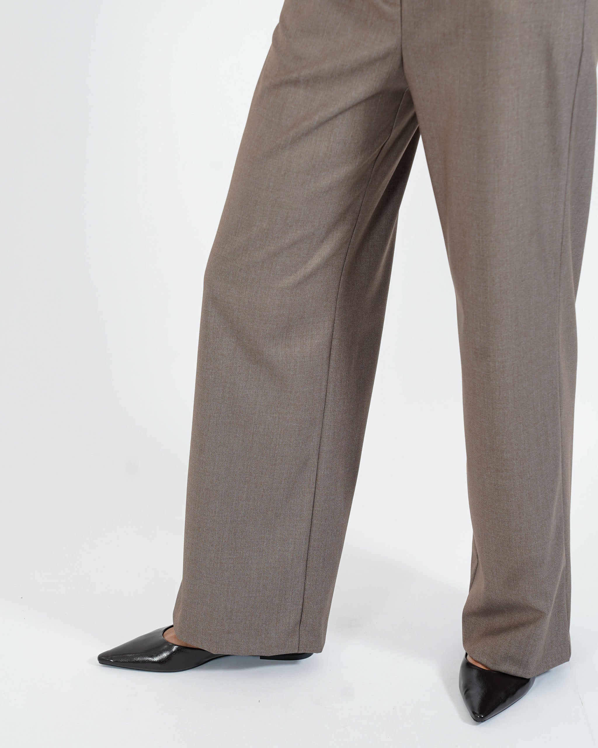 Pantaloni gamba larga in fresco lana - Abelia