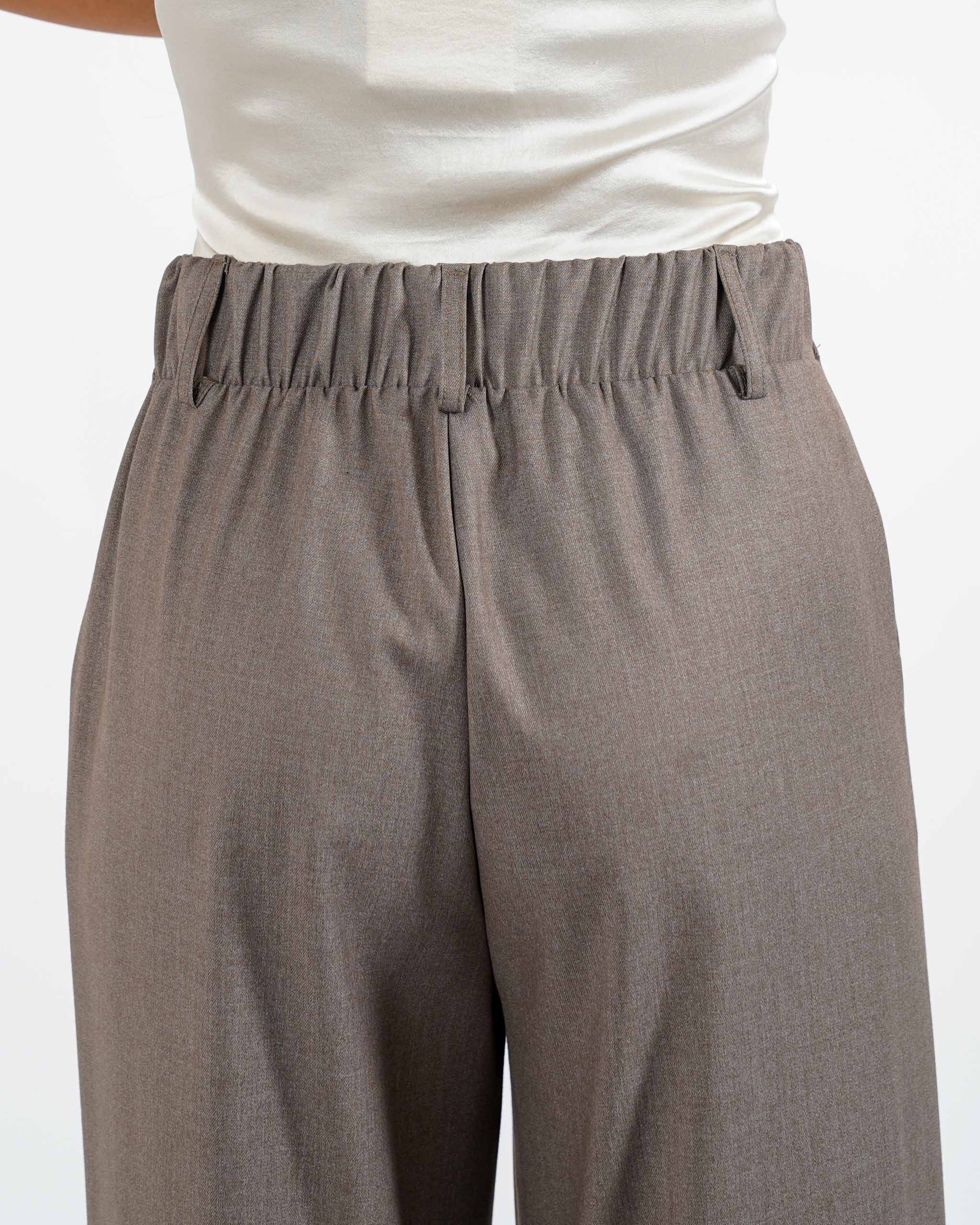 Pantaloni gamba larga in fresco lana - Abelia