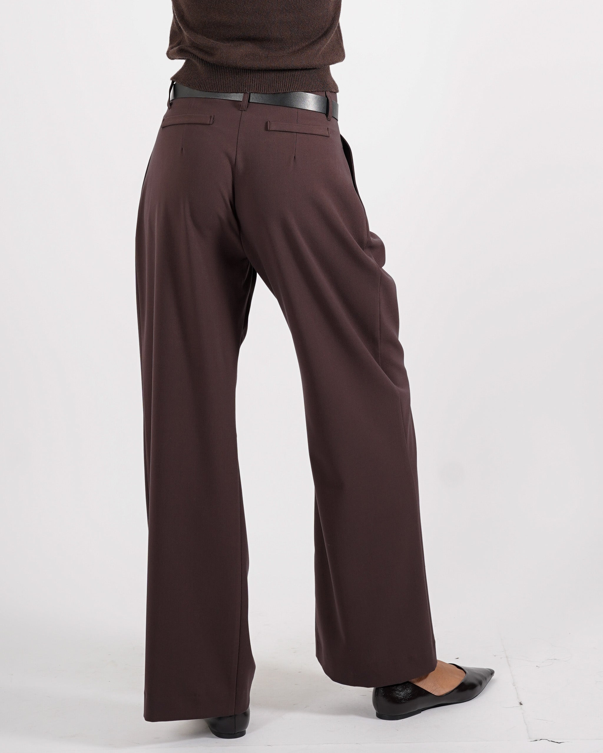 Pantaloni vita alta con pence vestibilità regular in gabardina stretch - Agostina - Hope Fashion