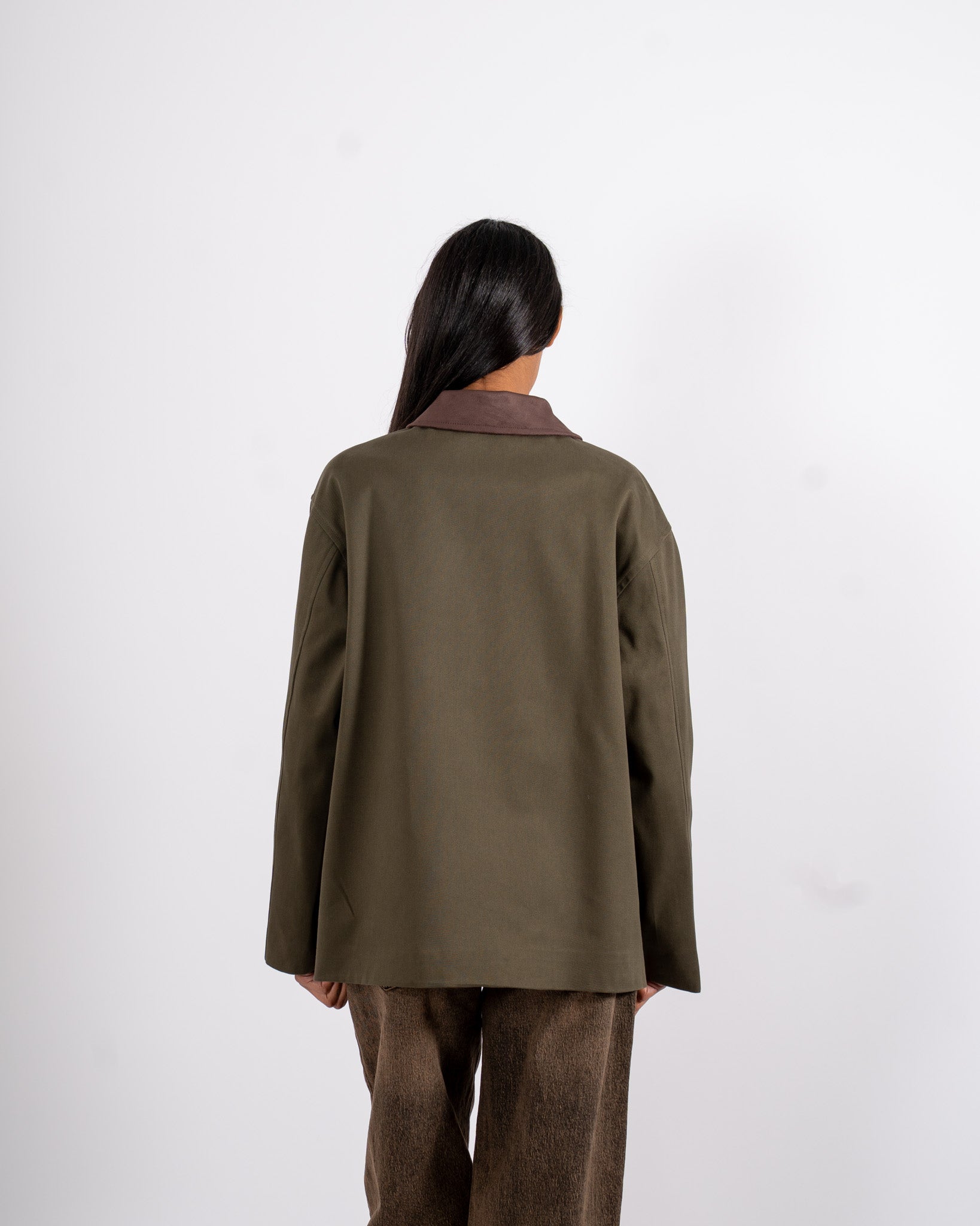 Field jacket con tasche a pattina e dettagli in eco camoscio - Filomena