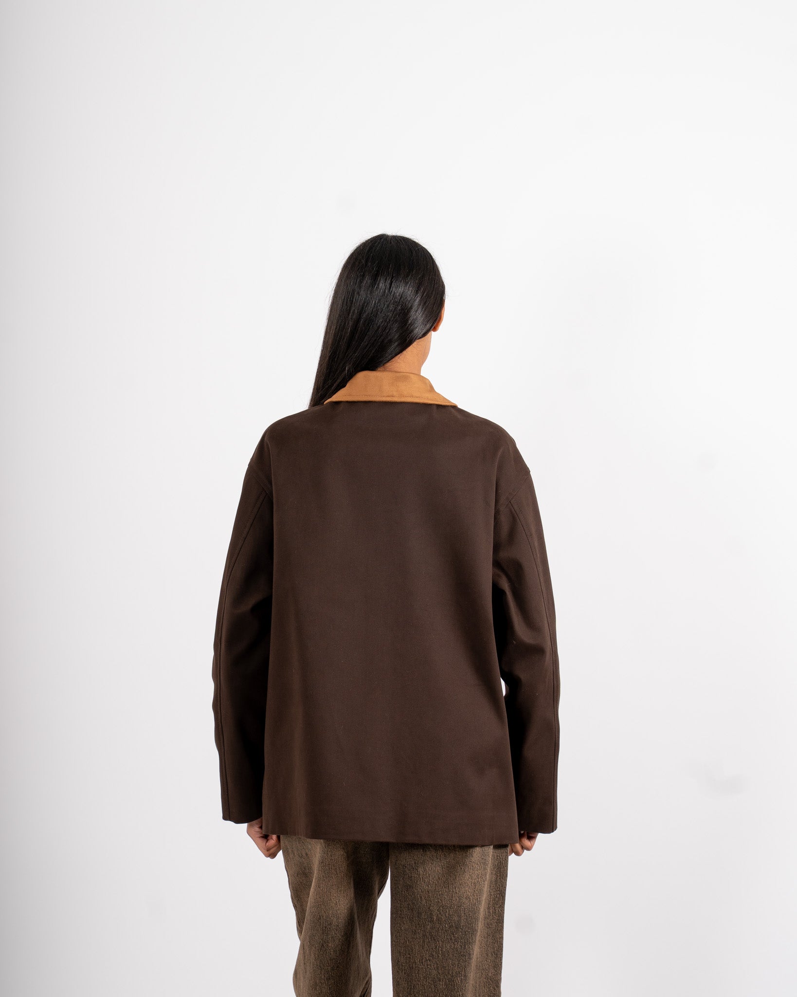 Field jacket con tasche a pattina e dettagli in eco camoscio - Filomena