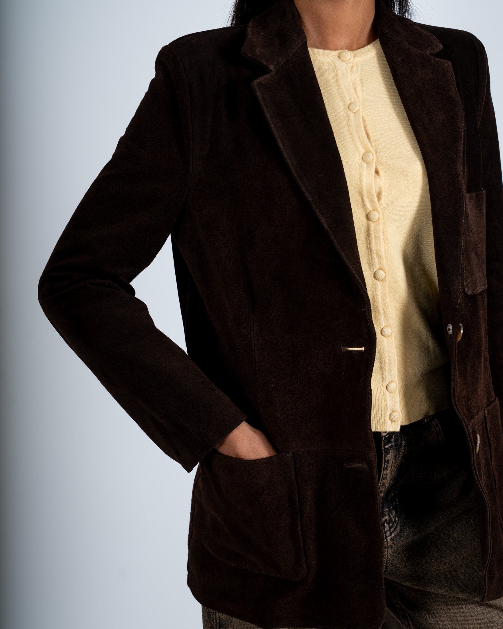 Blazer con tasche in crosta vintage - Dragana