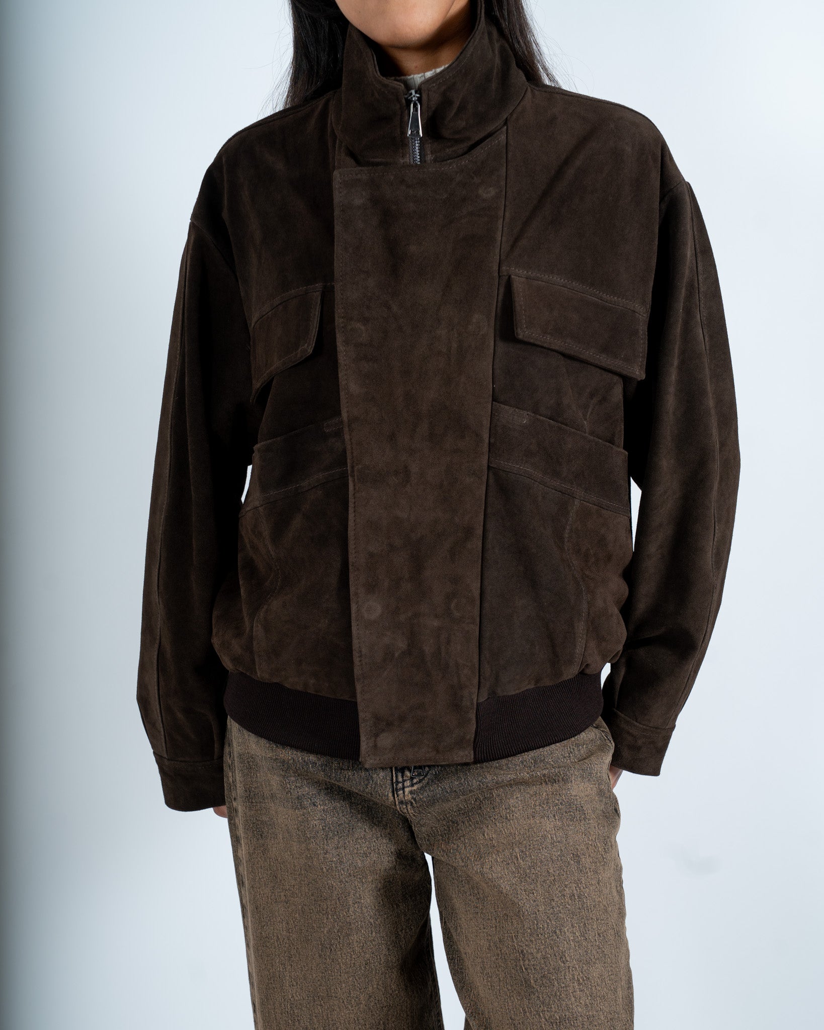 Bomber con cappuccio e zip in crosta vintage - Ivanka