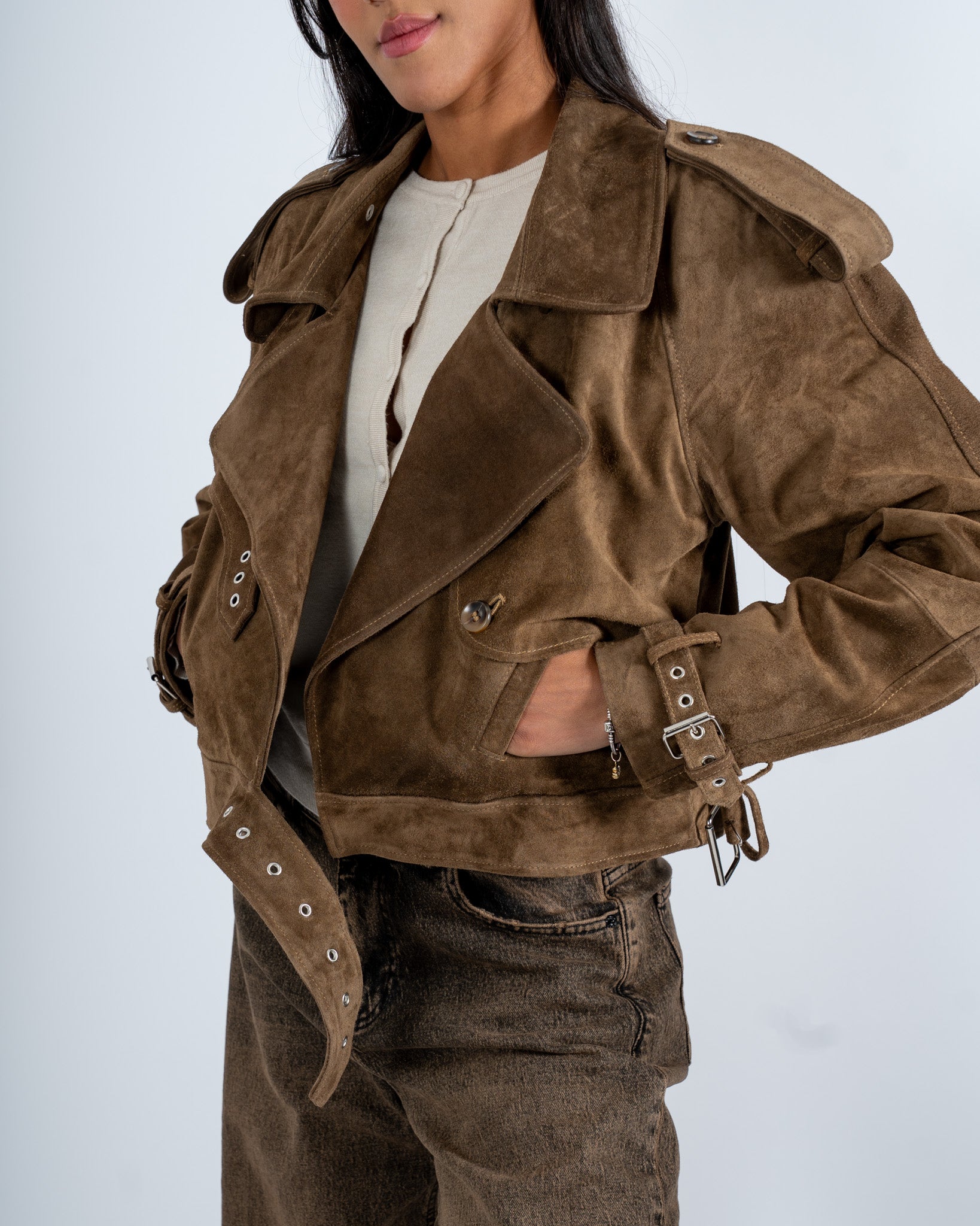 Biker monopetto in crosta vintage - Ayanna