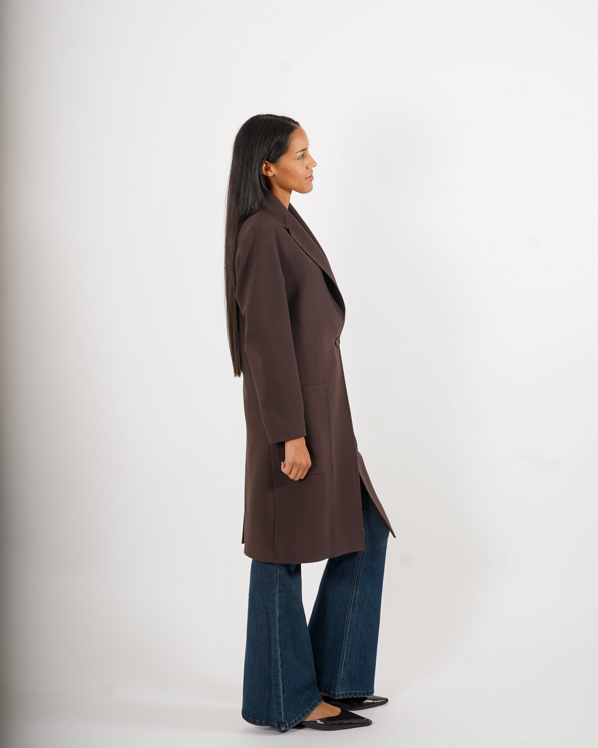 Cappotto lungo con tasche frontali - Diomede