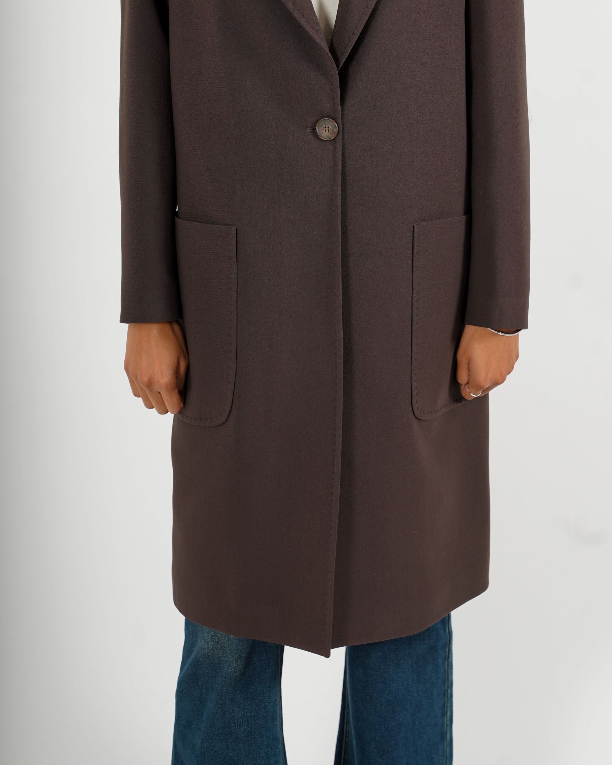Cappotto lungo con tasche frontali - Diomede