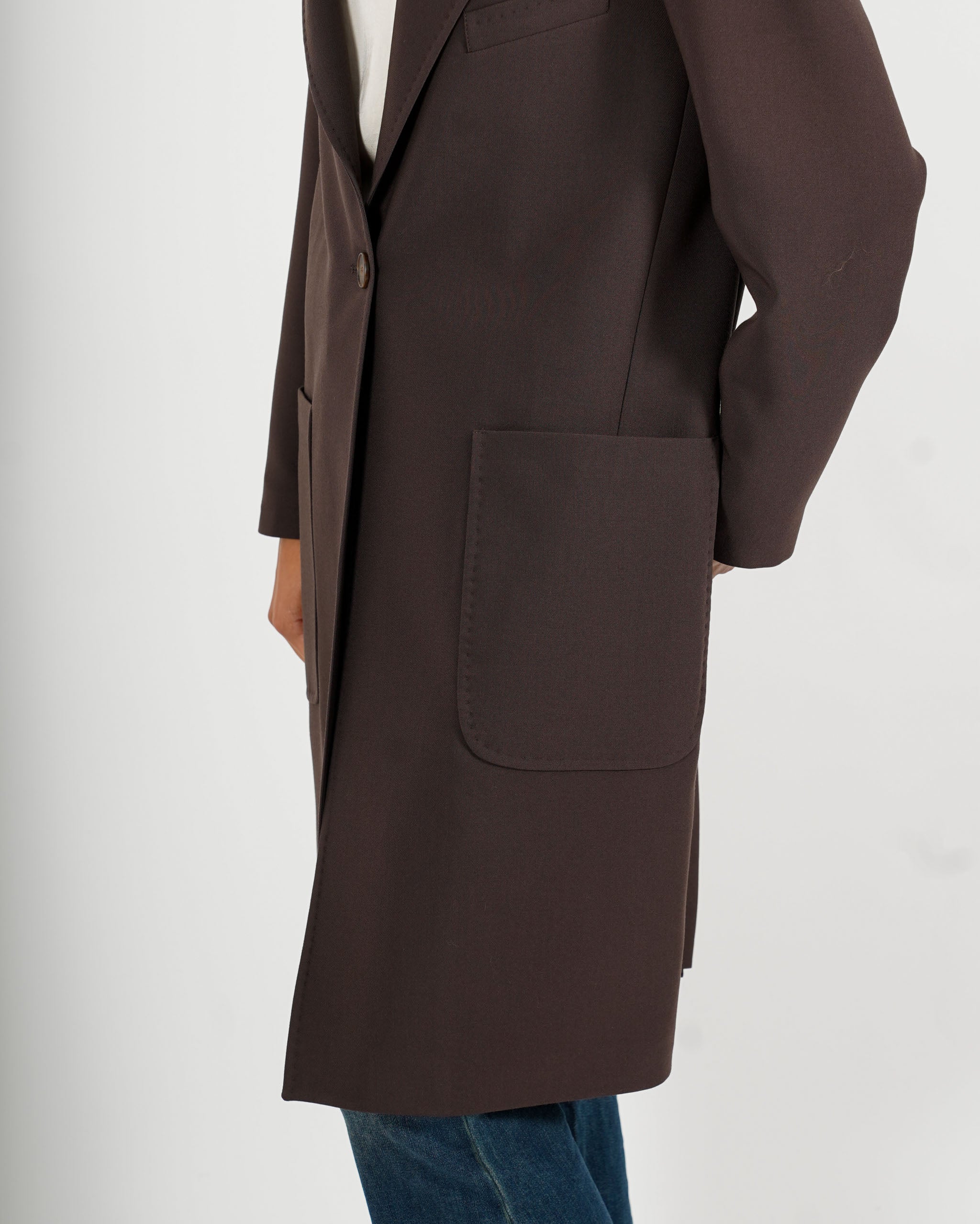 Cappotto lungo con tasche frontali - Diomede