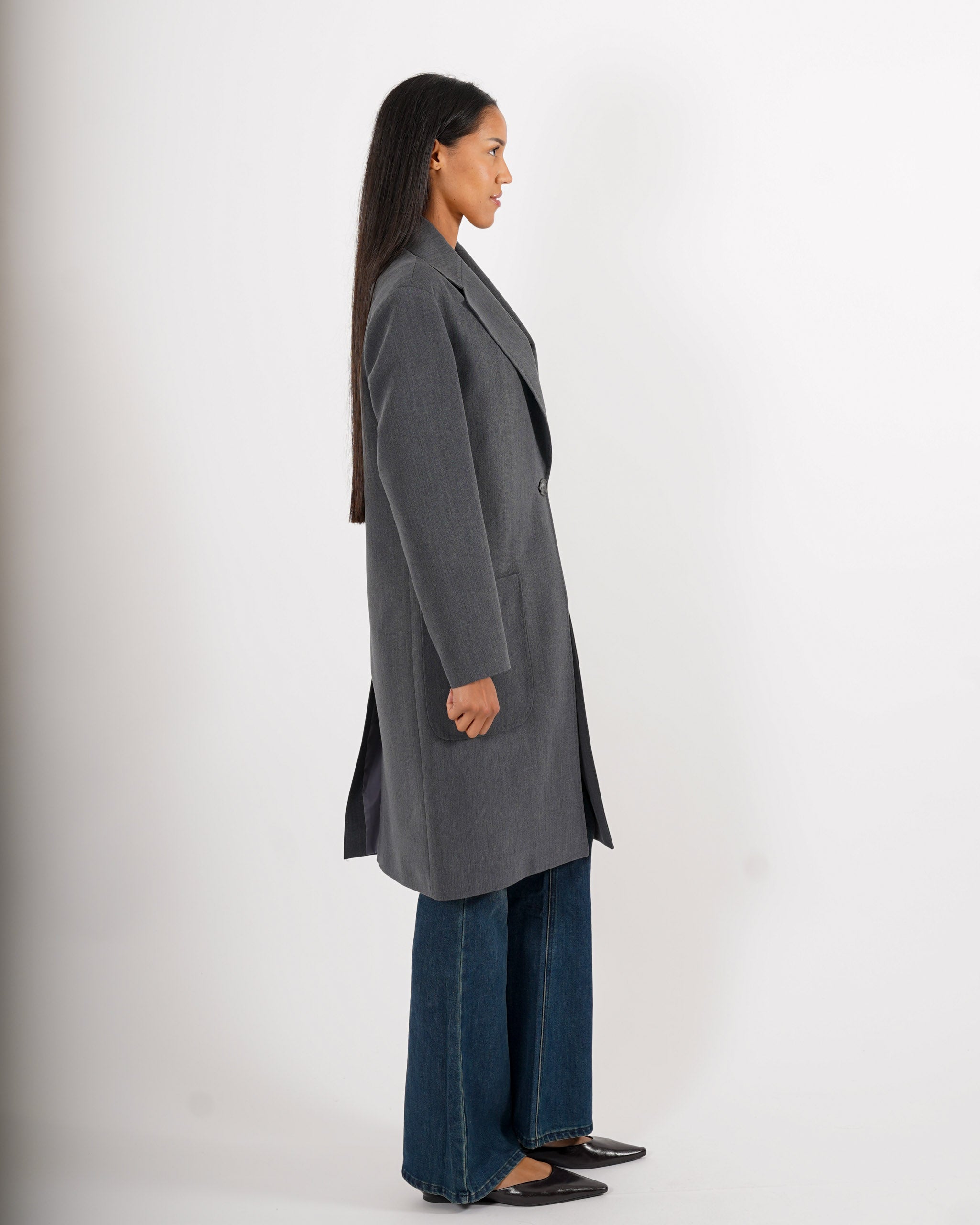 Cappotto lungo con tasche frontali - Diomede