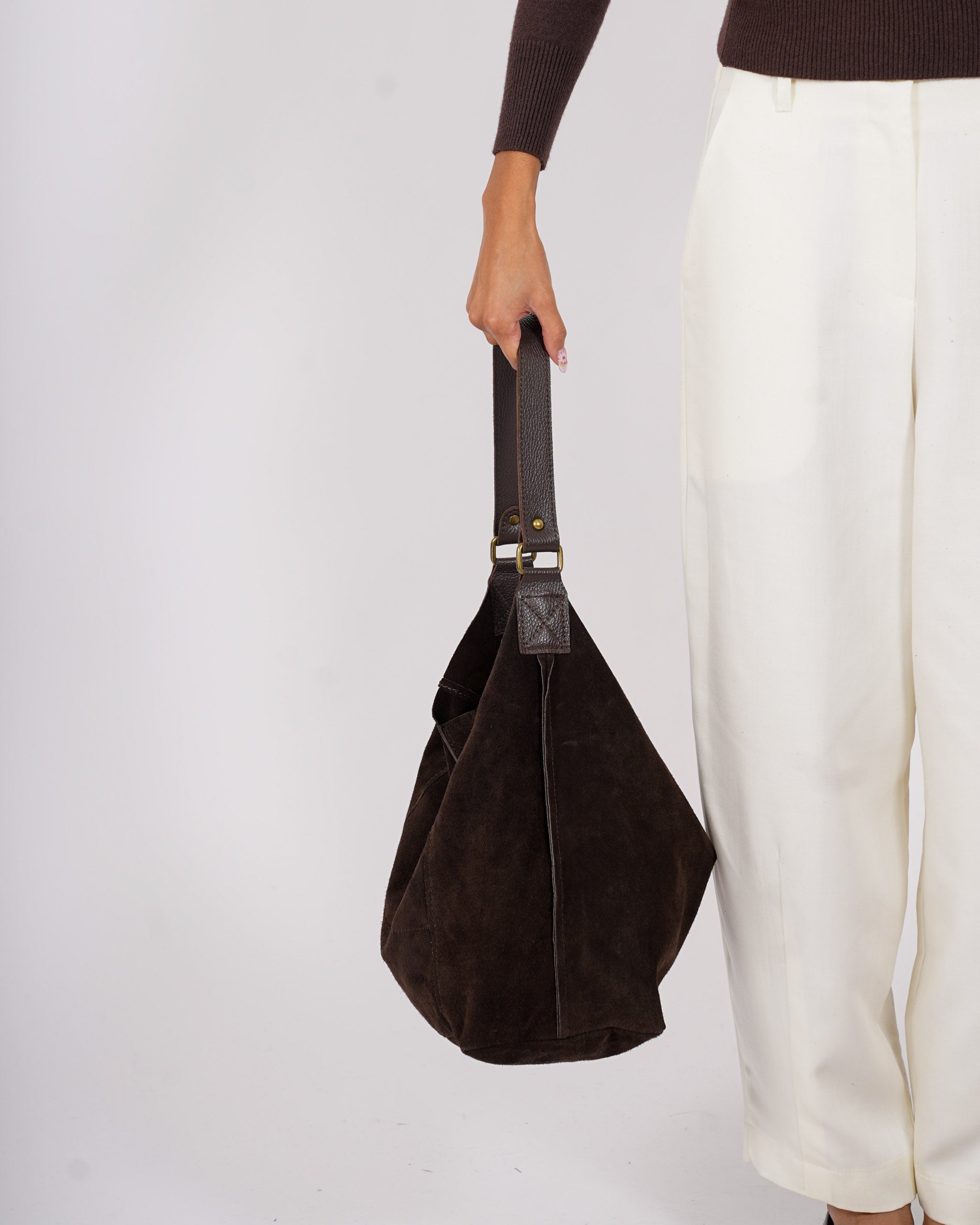 Borsa con tracolla in camoscio - Fabler