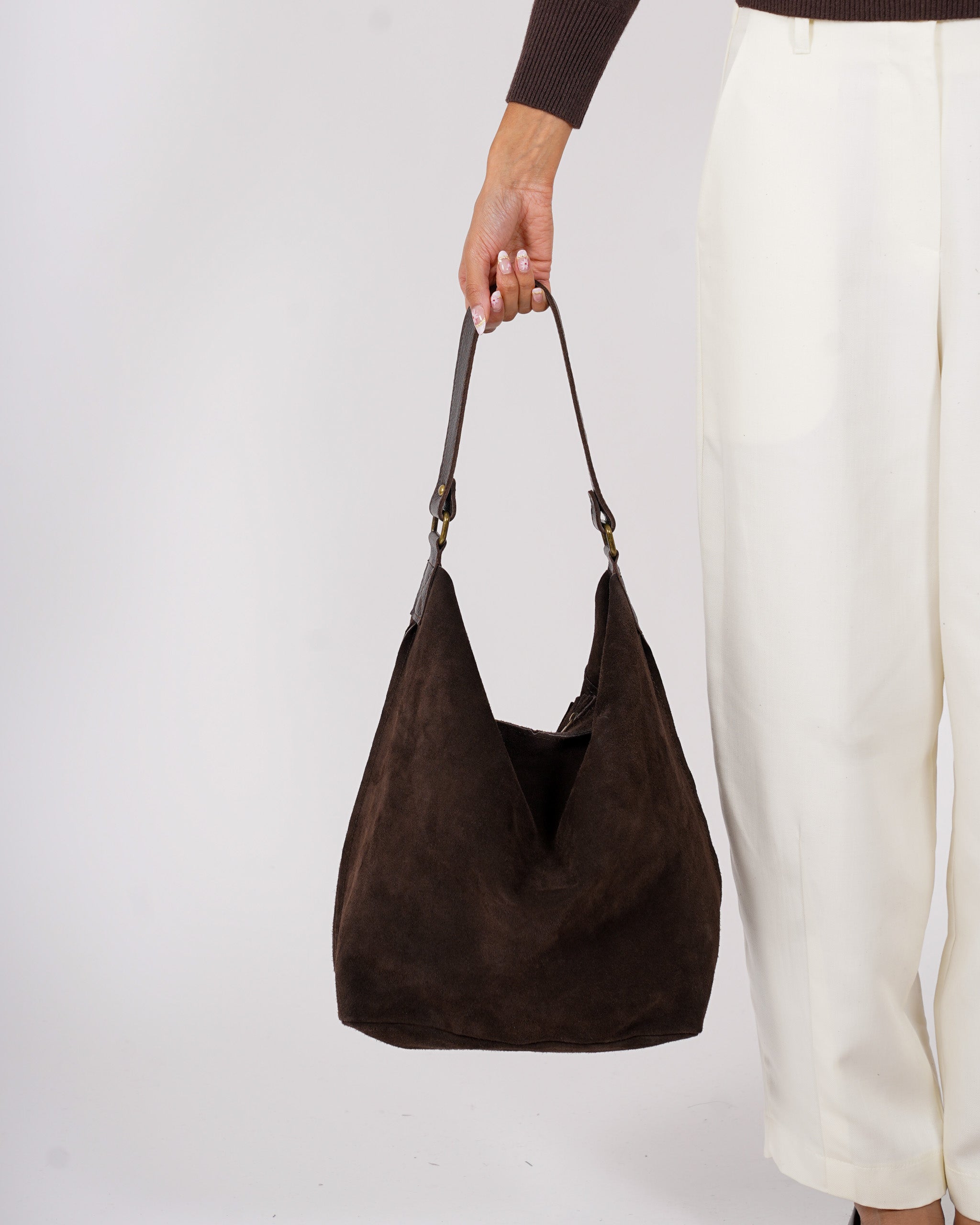 Borsa con tracolla in camoscio - Fabler
