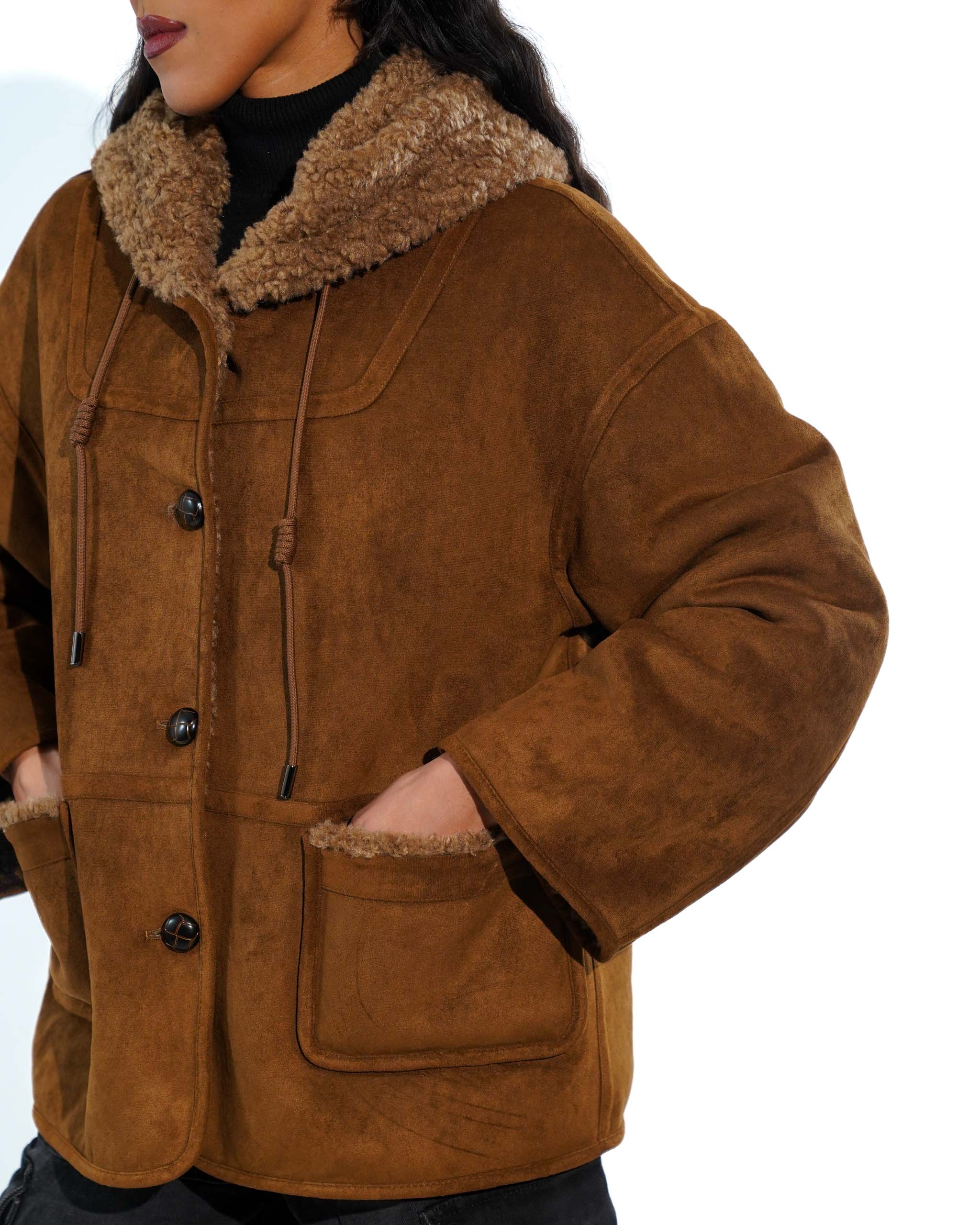 Ecomontone con cappuccio e tasche -Gilda