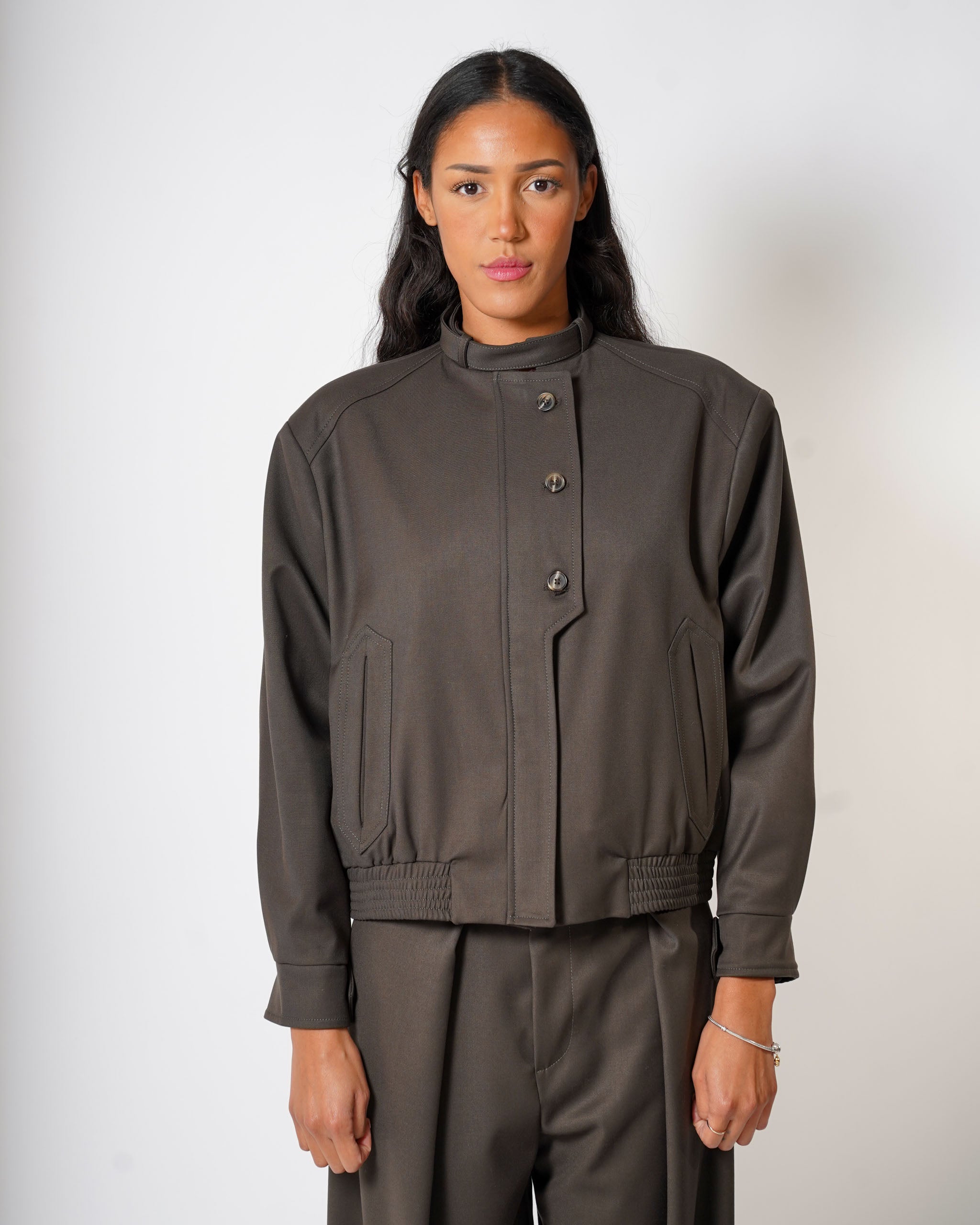 Bomber con bottoni e tasche - Deviata