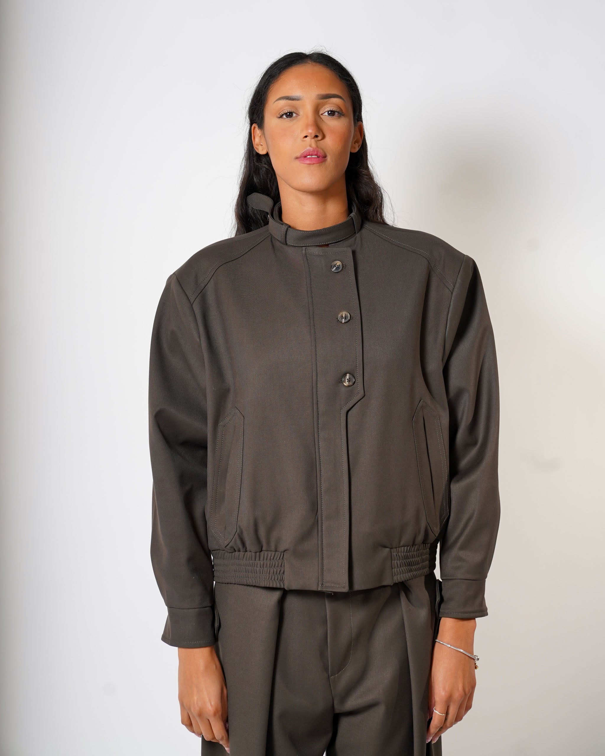 Bomber con bottoni e tasche - Deviata