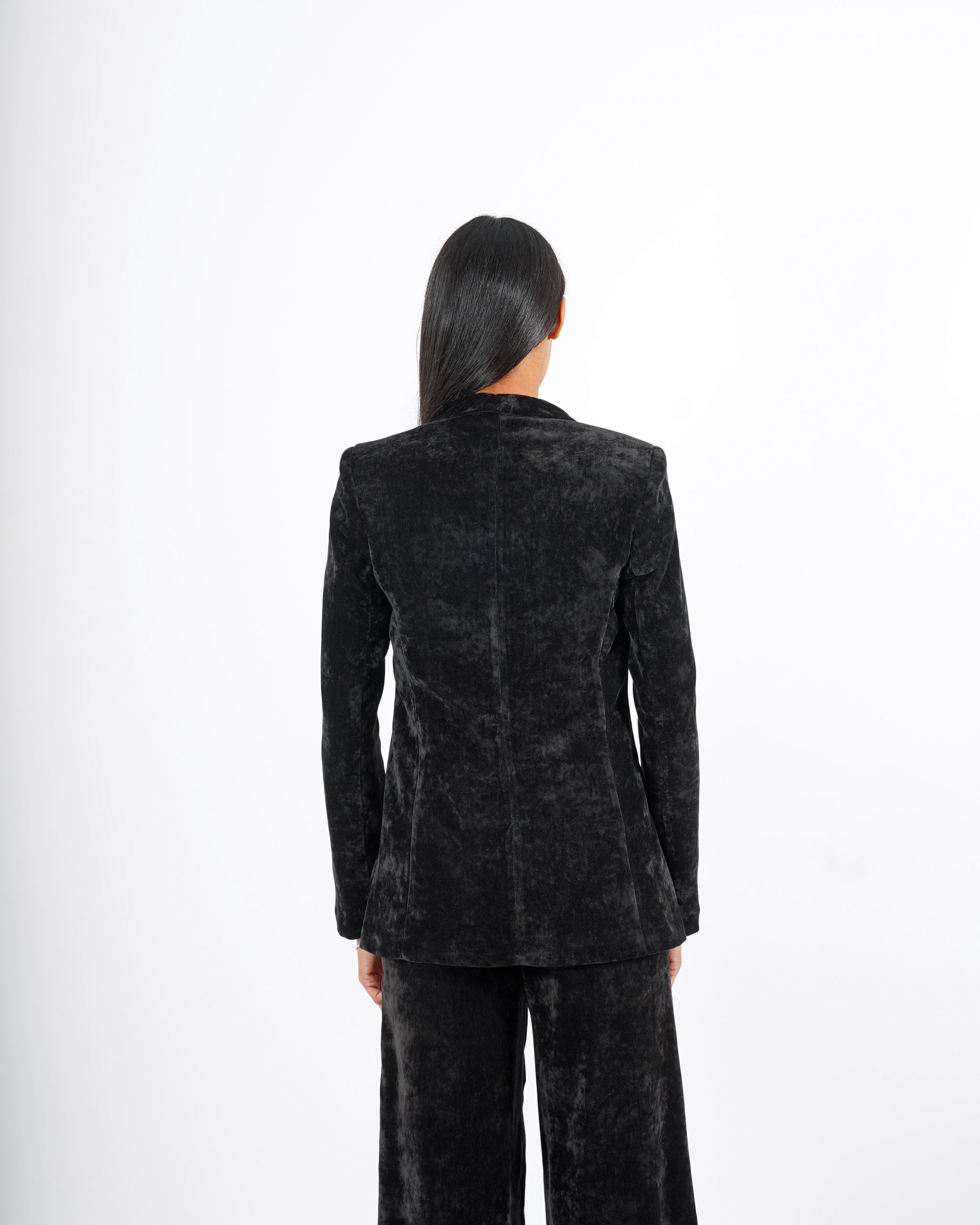 Giacca monopetto in velluto liscio - Alberta