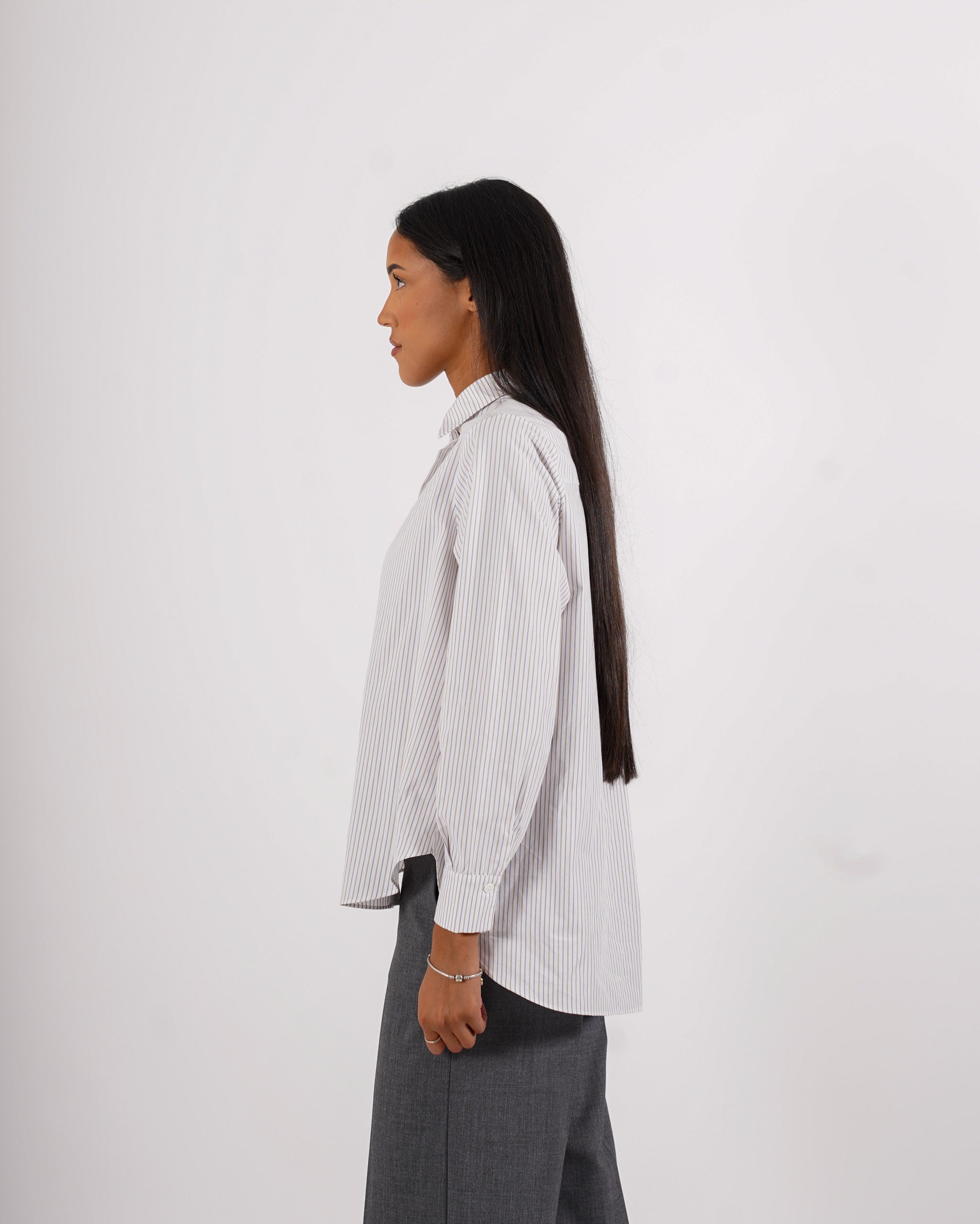 Camicia rigata manica lunga in cotone - Agadir