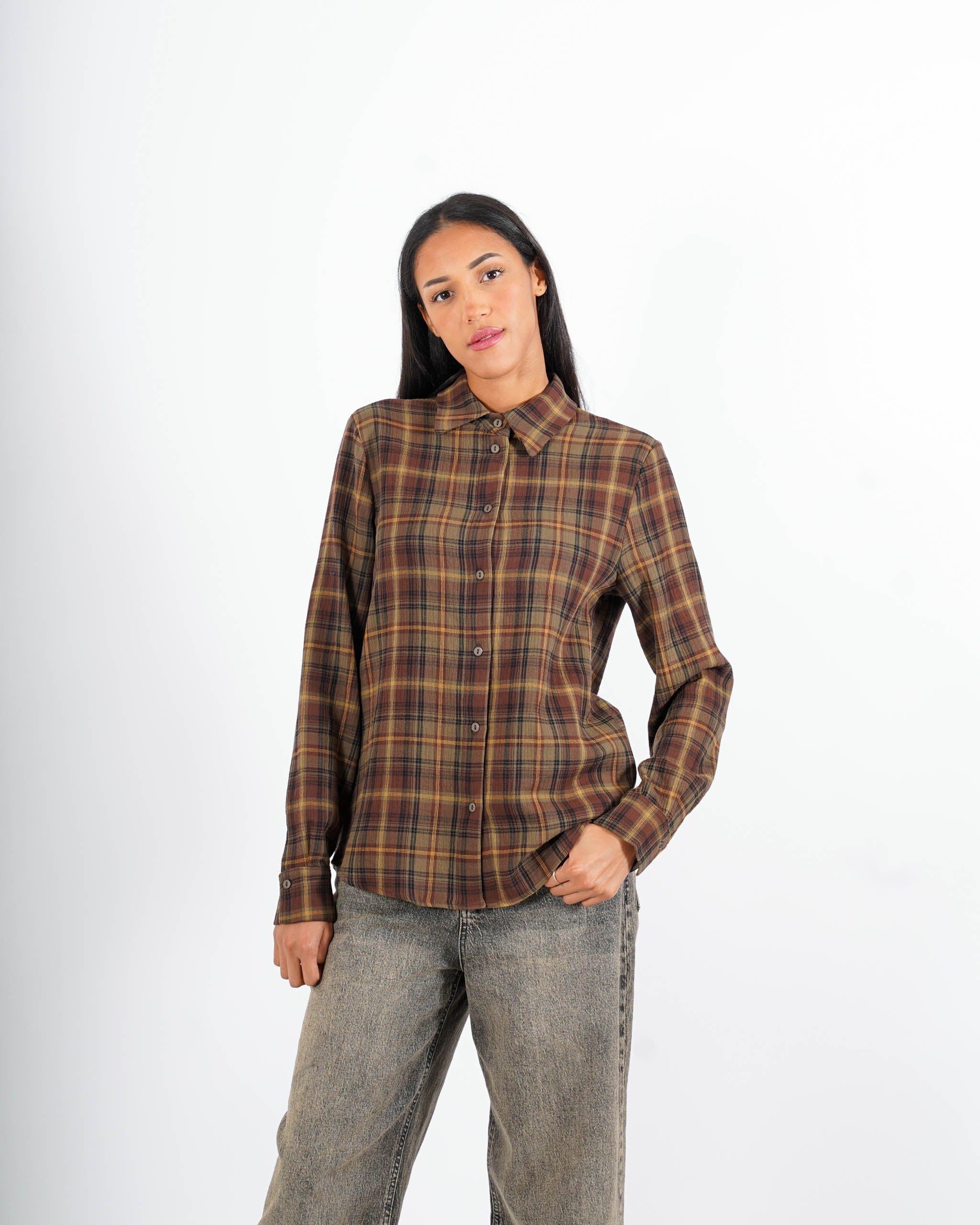 Camicia regular fit stampa check in cotone - Mirleft