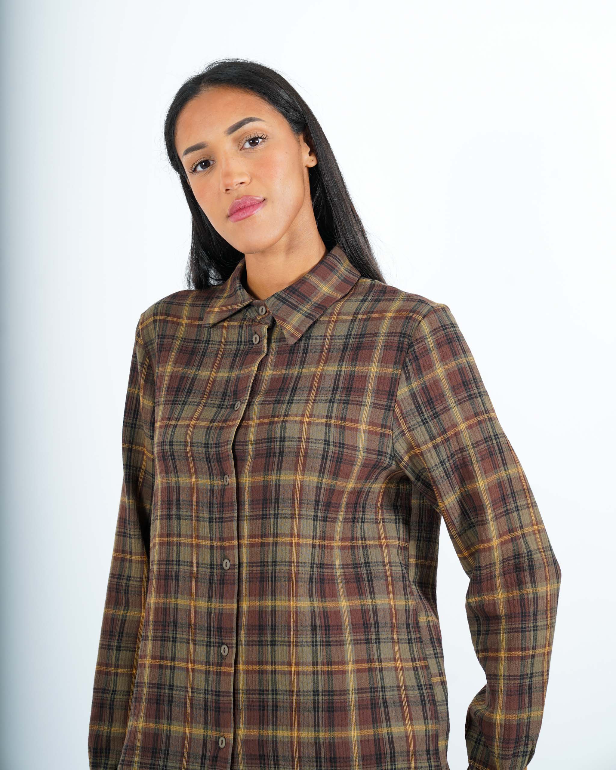 Camicia regular fit stampa check in cotone - Mirleft