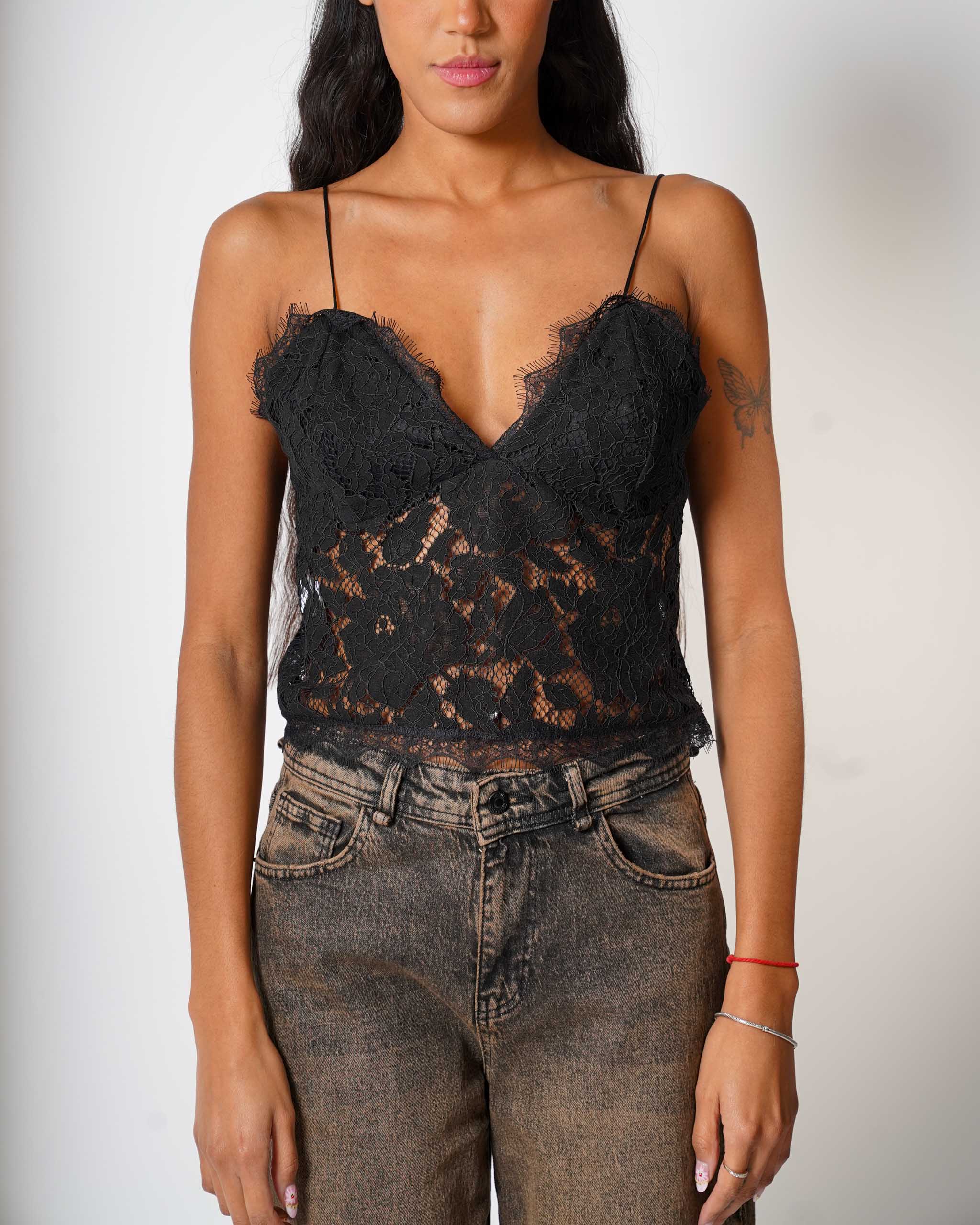 Top lingerie in pizzo macramè - Profumata