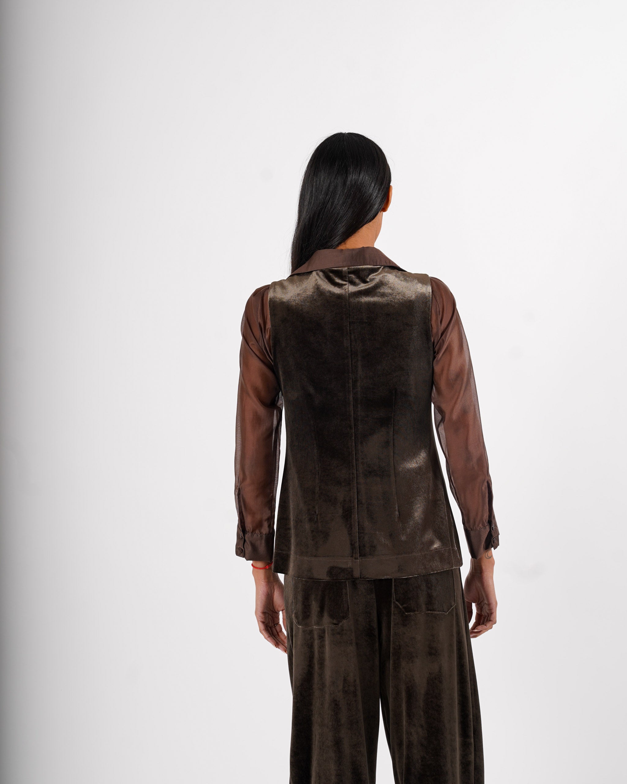 Gilet monopetto in velluto liscio - Tiranna