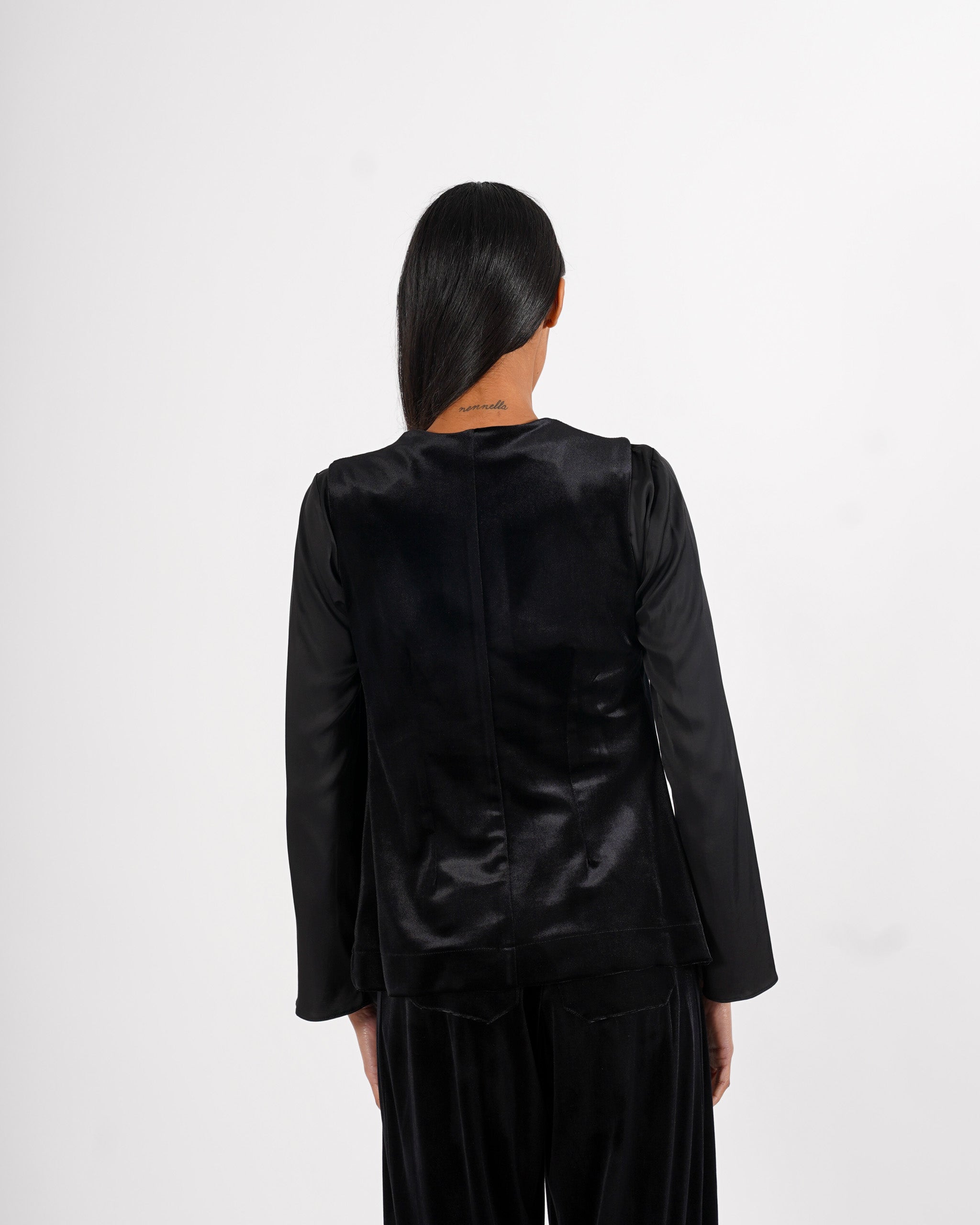 Gilet monopetto in velluto liscio - Tiranna