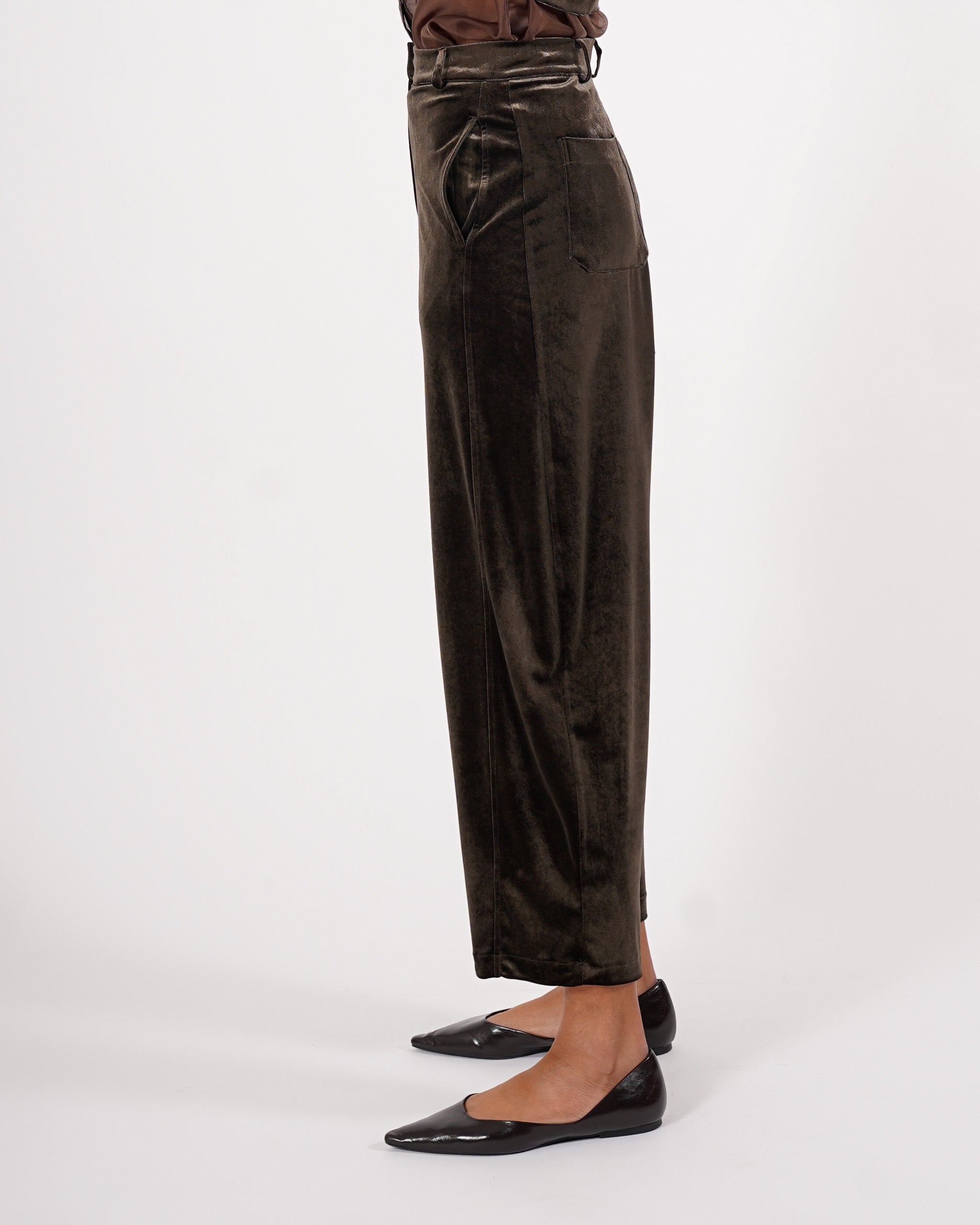 Pantaloni baloon in velluto liscio - Topazia