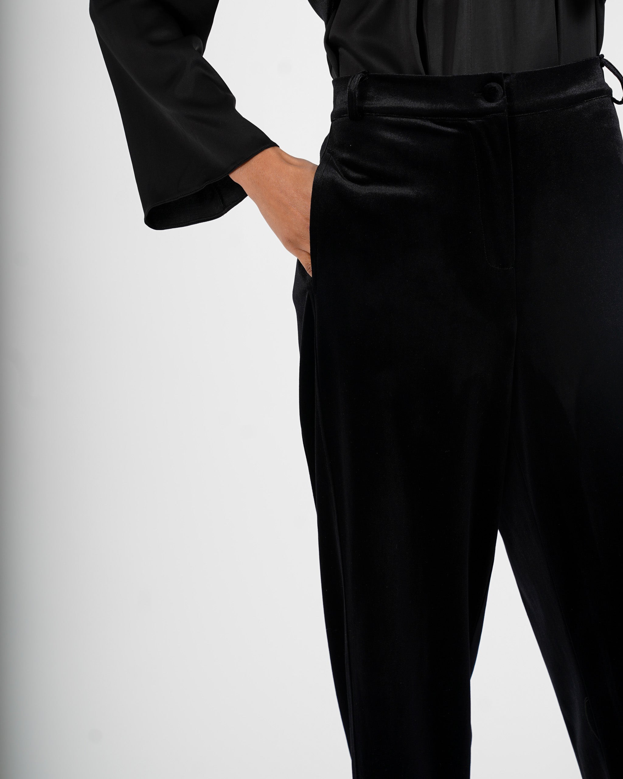 Pantaloni baloon in velluto liscio - Topazia