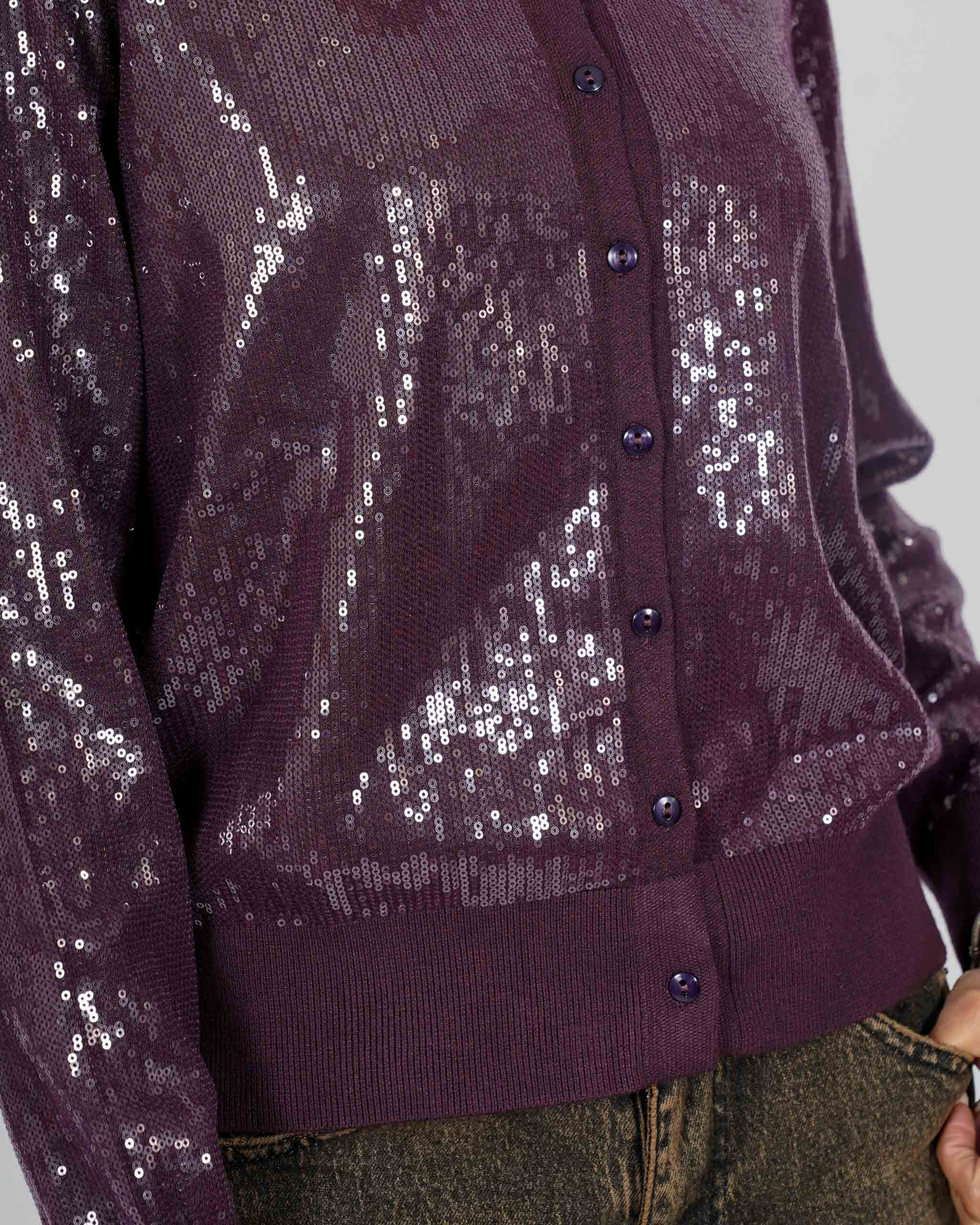 Cardigan in maglia con micro paillettes - Decisa