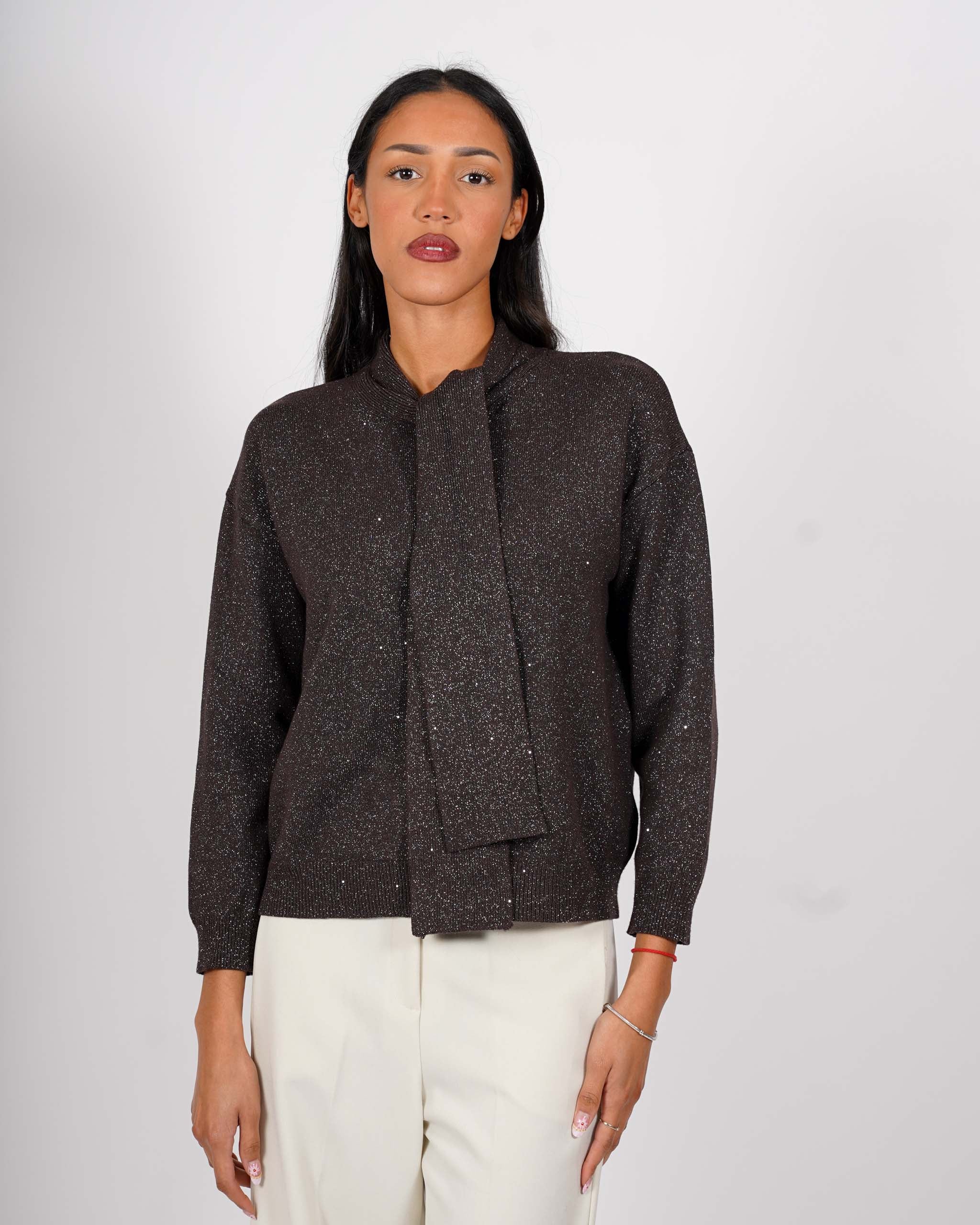 Maglia con nodo trama lurex - Sicura