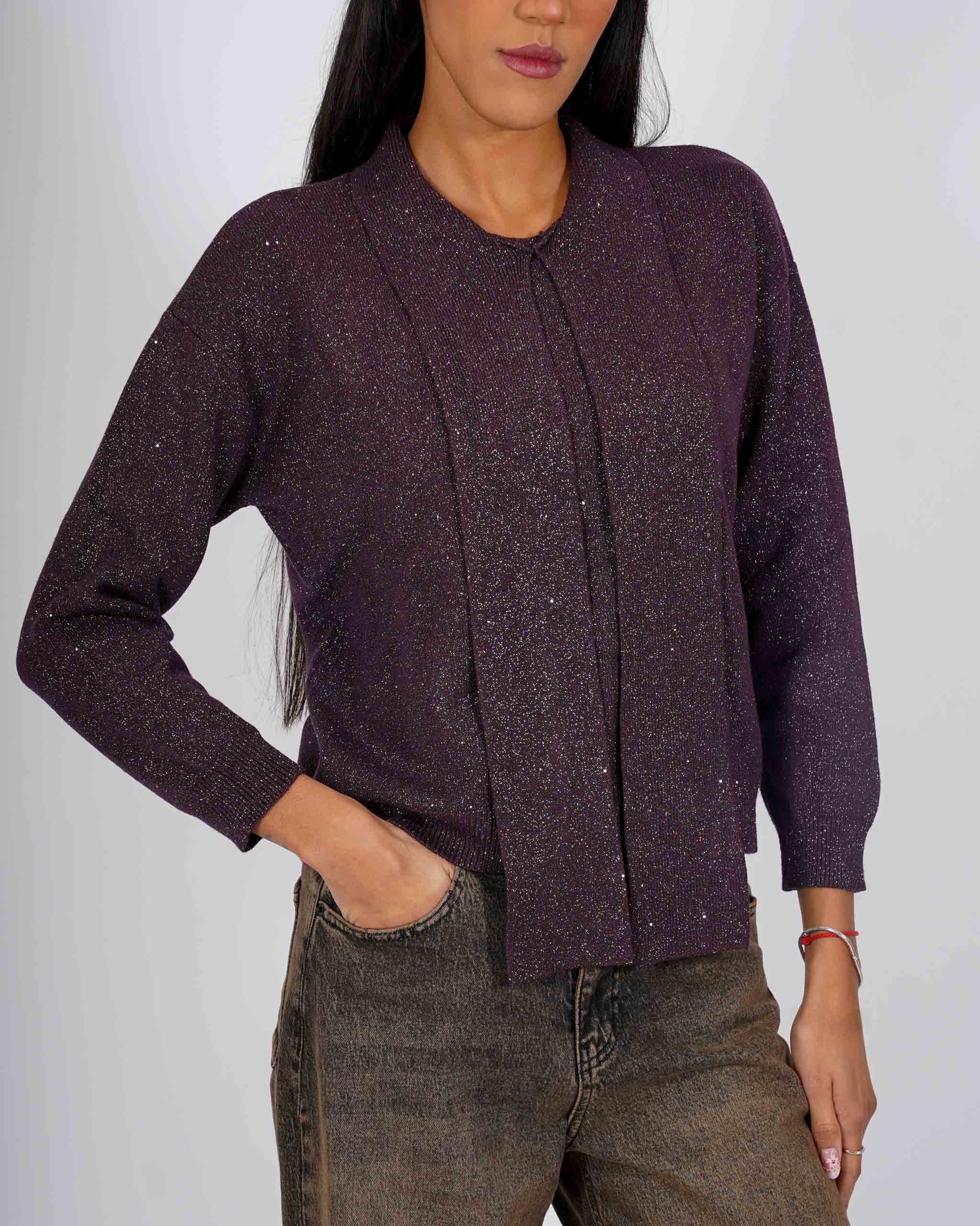 Maglia con nodo trama lurex - Sicura