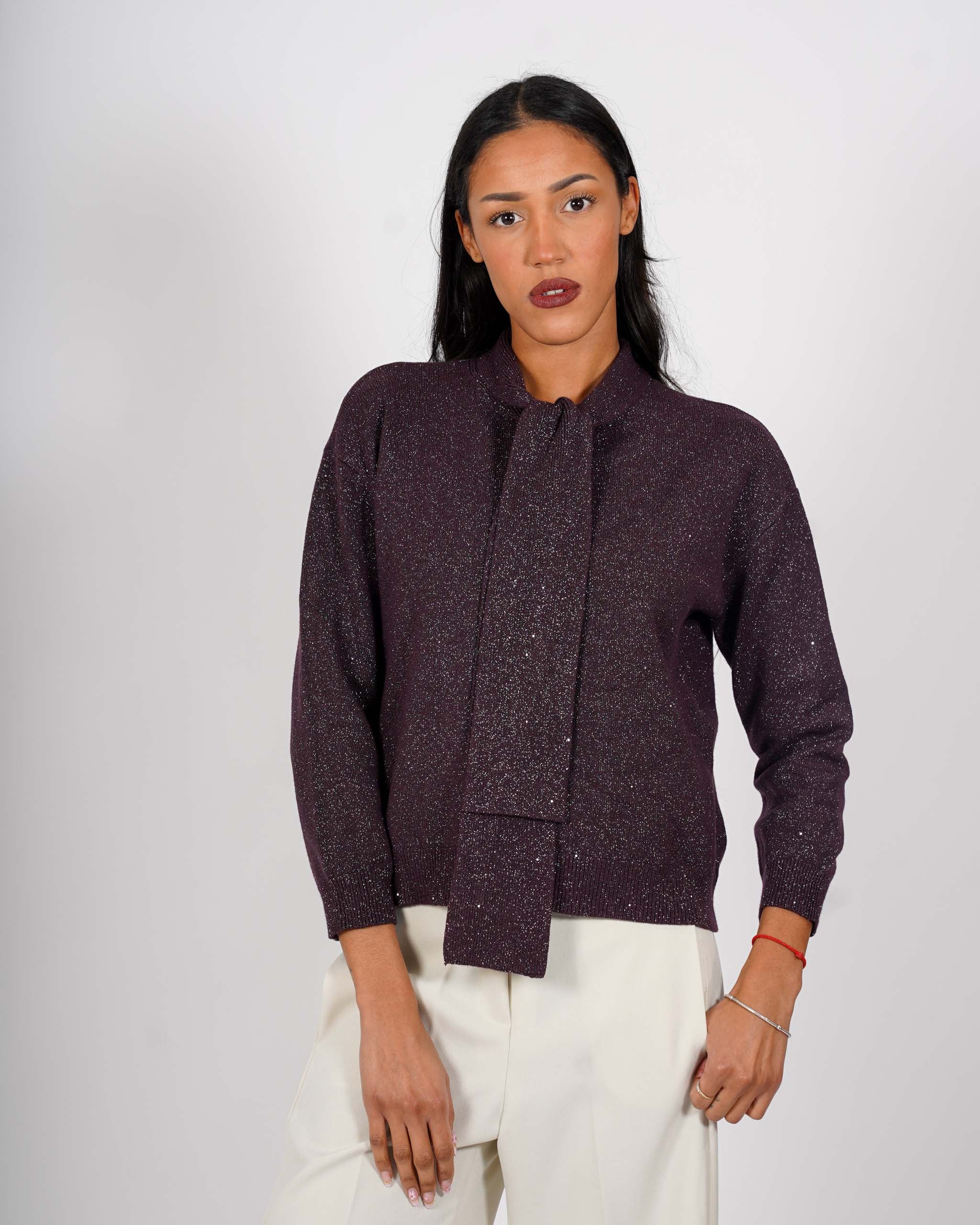 Maglia con nodo trama lurex - Sicura