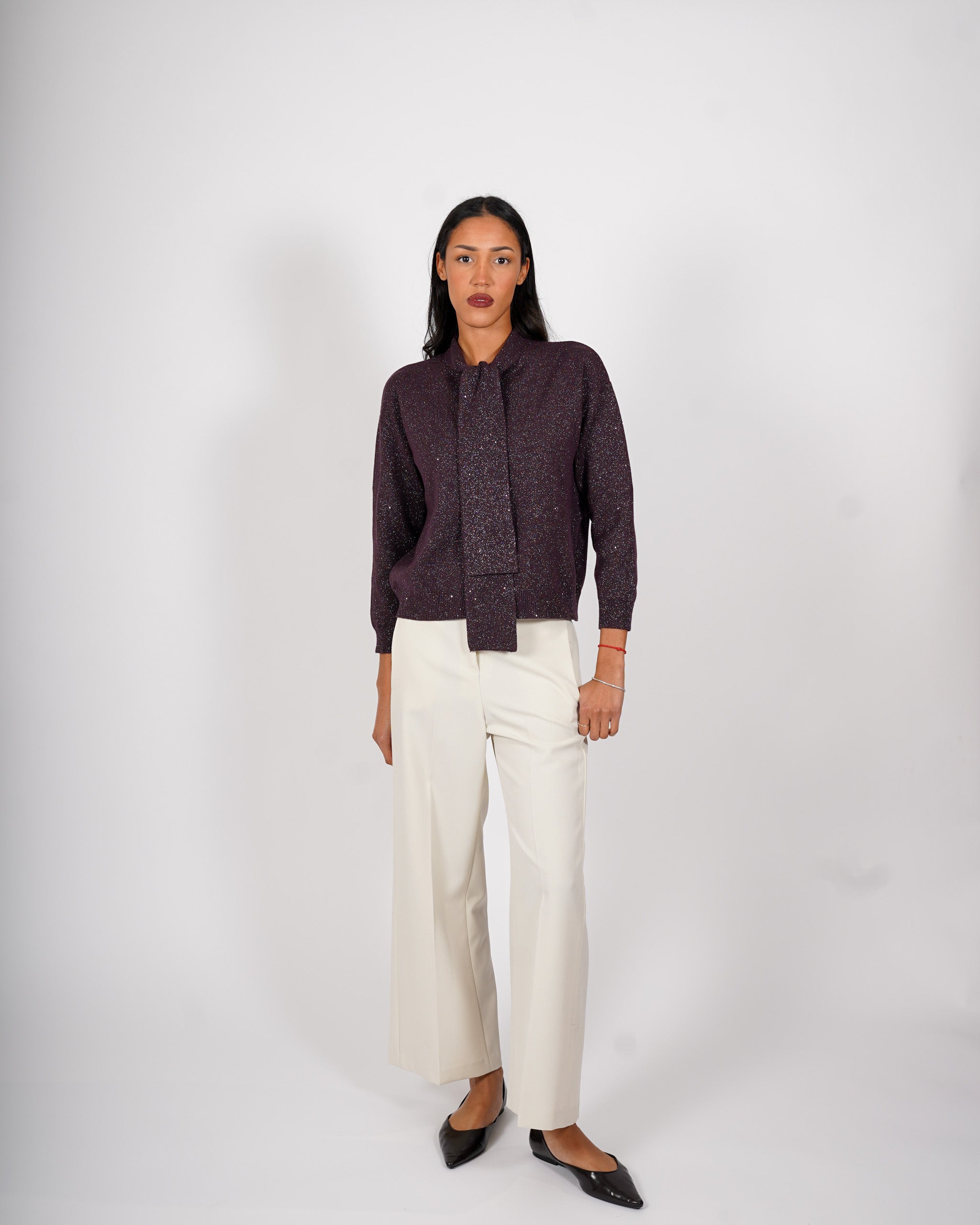 Maglia con nodo trama lurex - Sicura