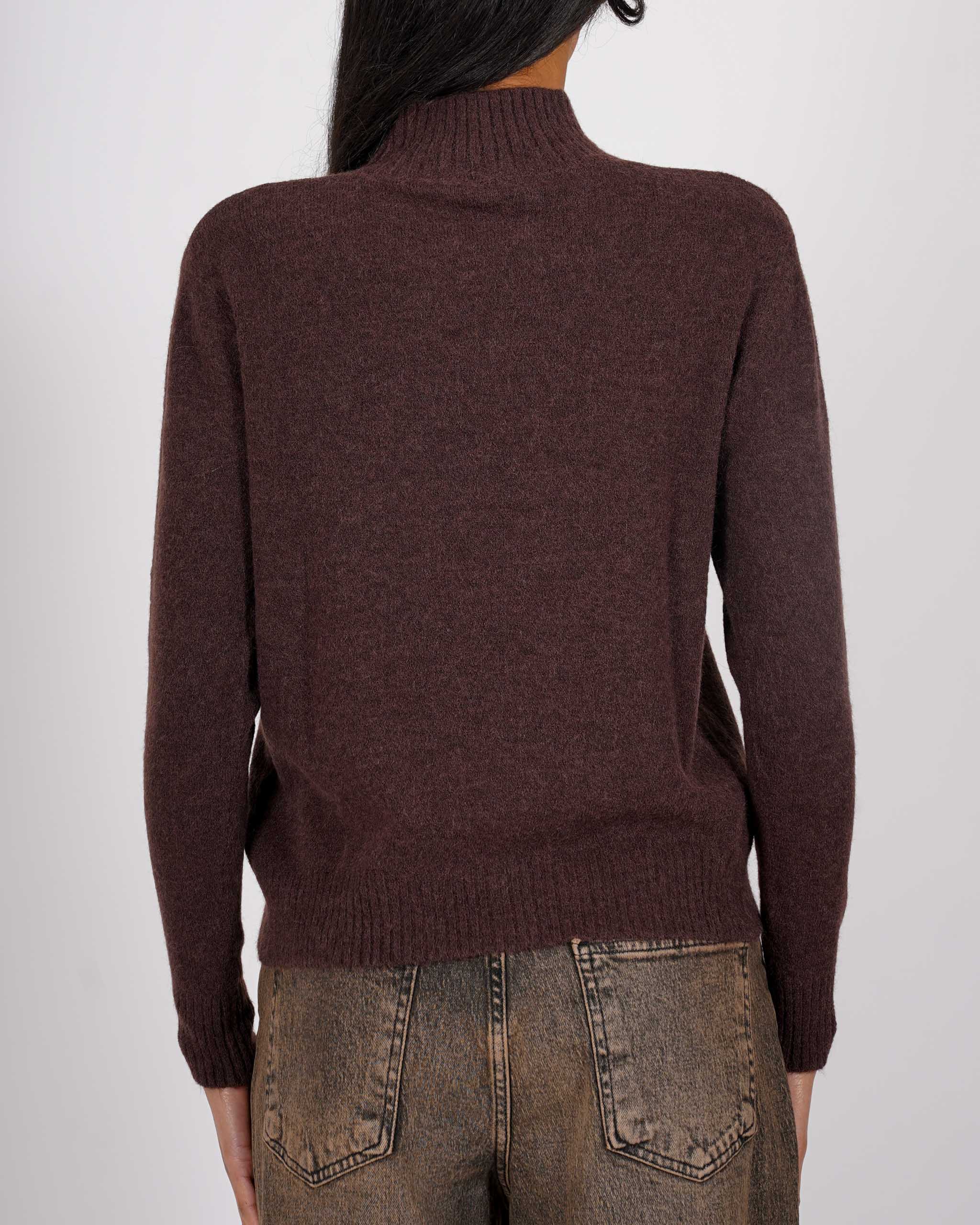 Maglia collo alto con losanghe e micropaillettes - Diversa