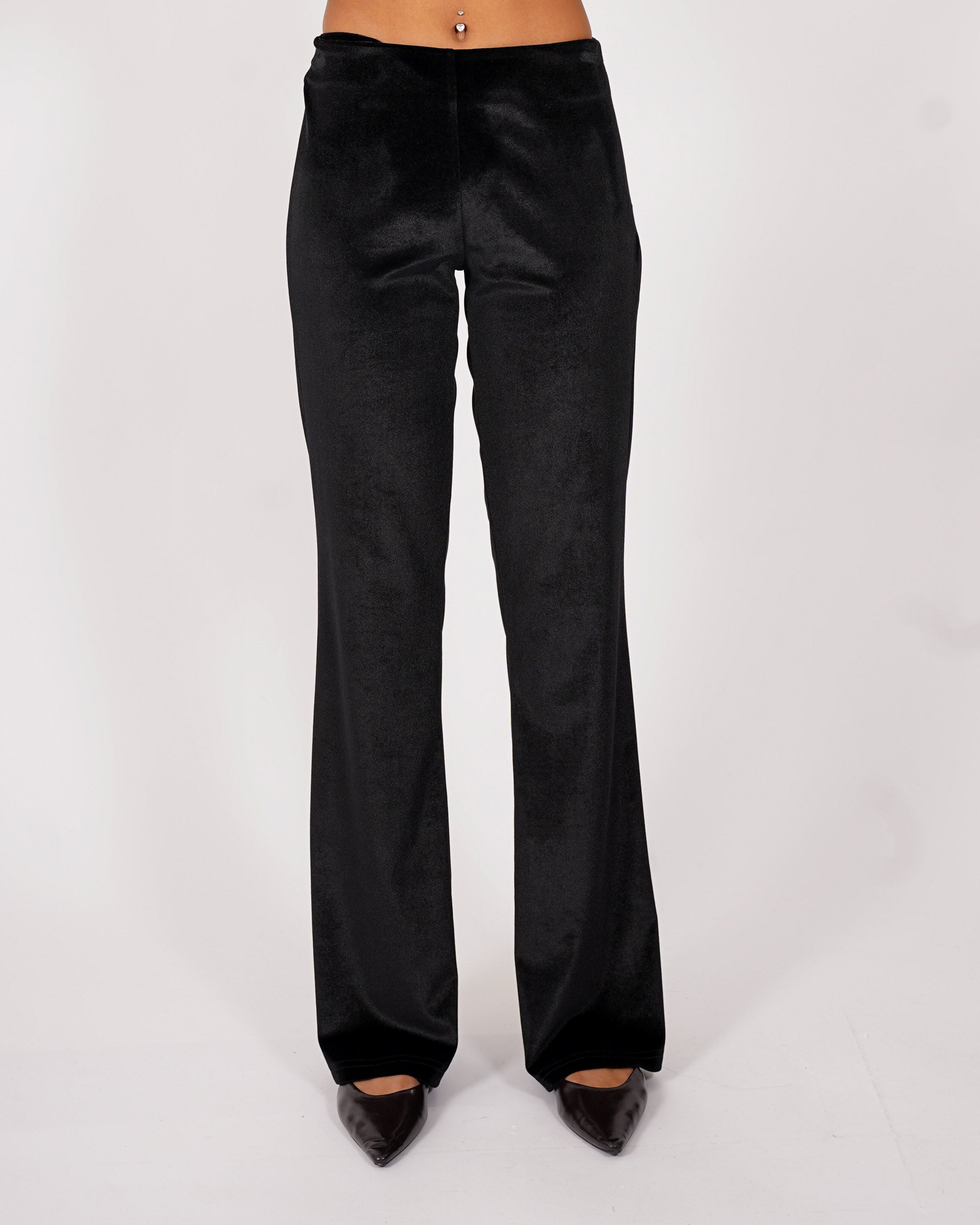 Pantaloni vita alta in velluto liscio - Sveglia