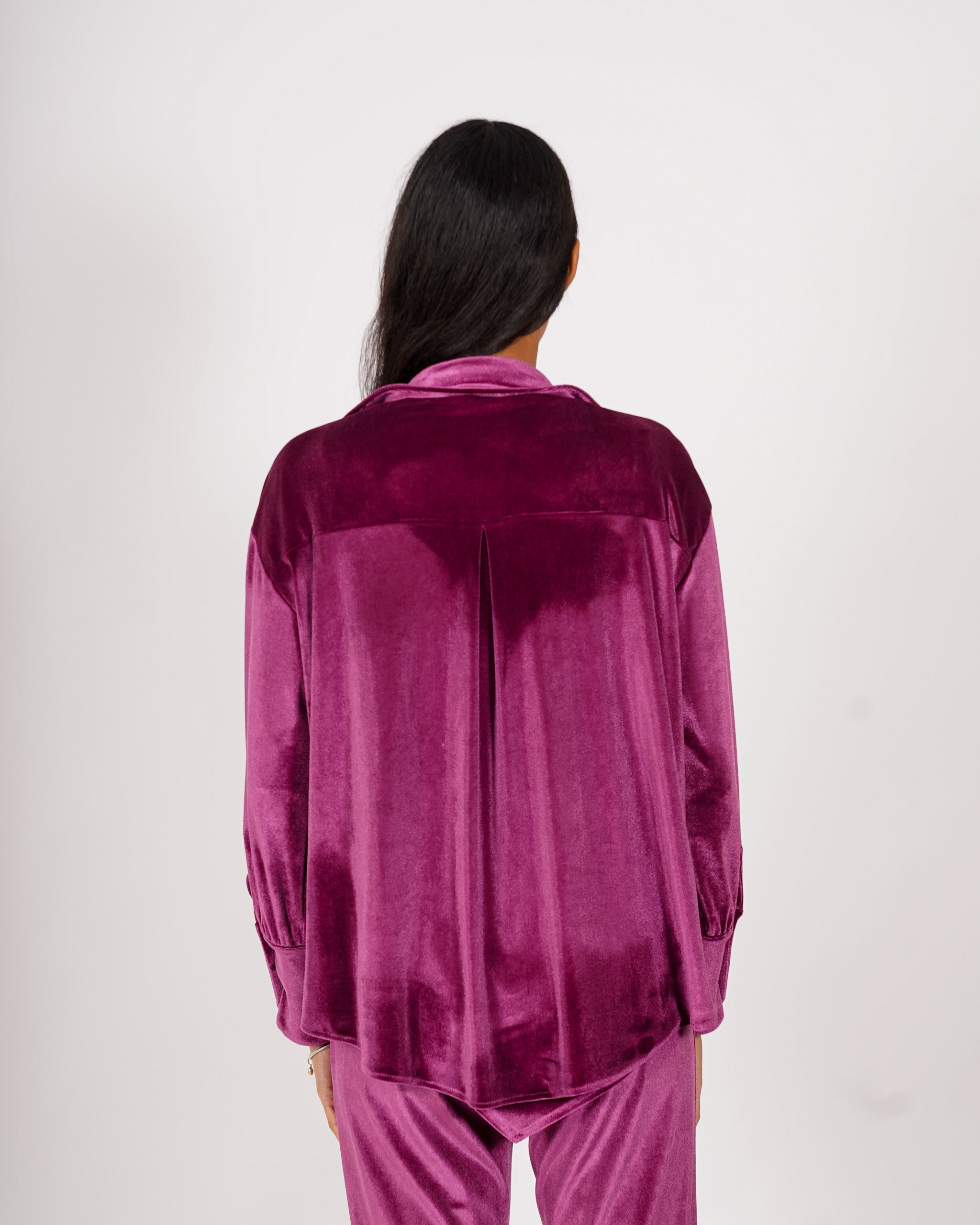 Camicia slim fit in velluto liscio - Leggera