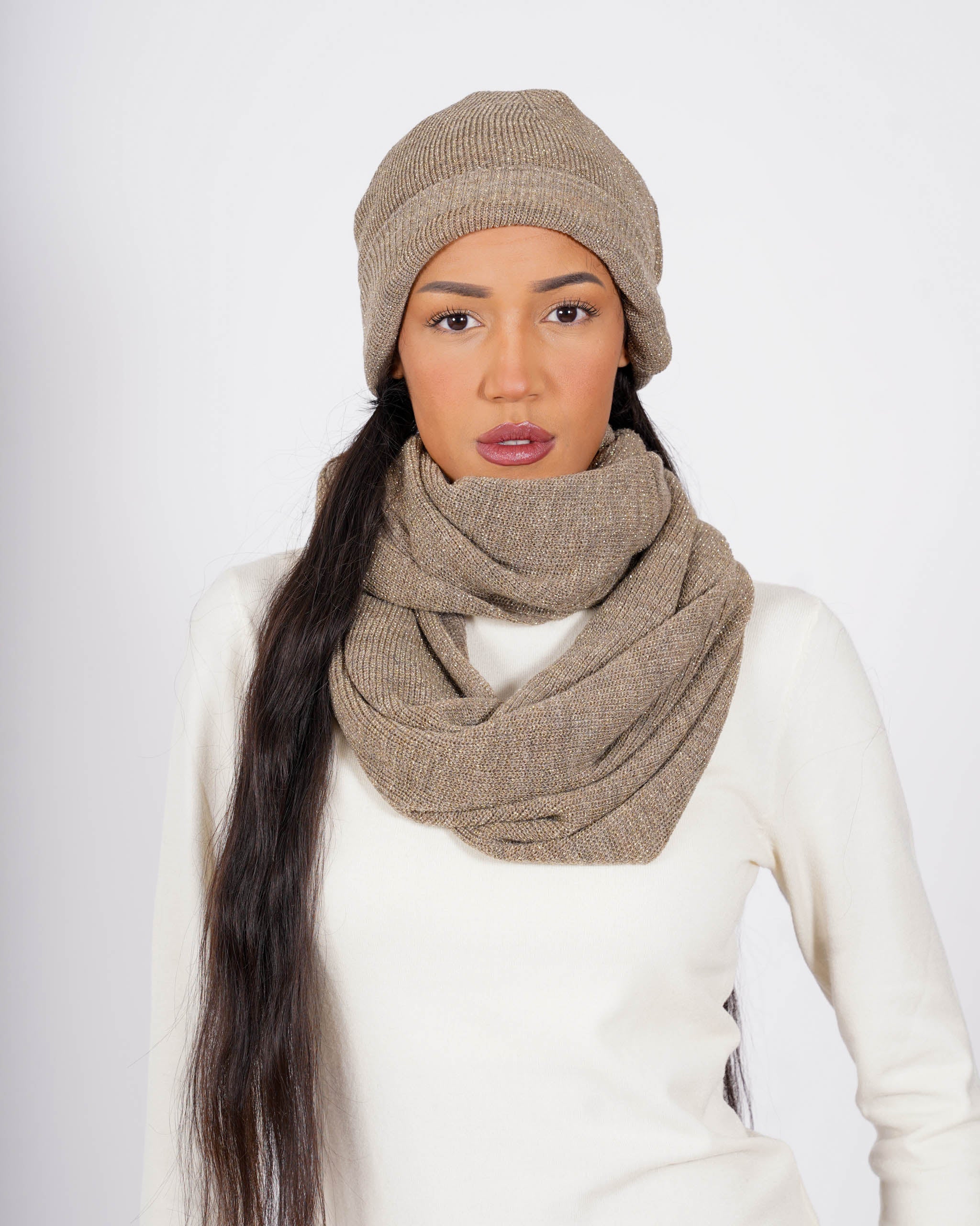 Sciarpa in maglia trama lurex - 1205