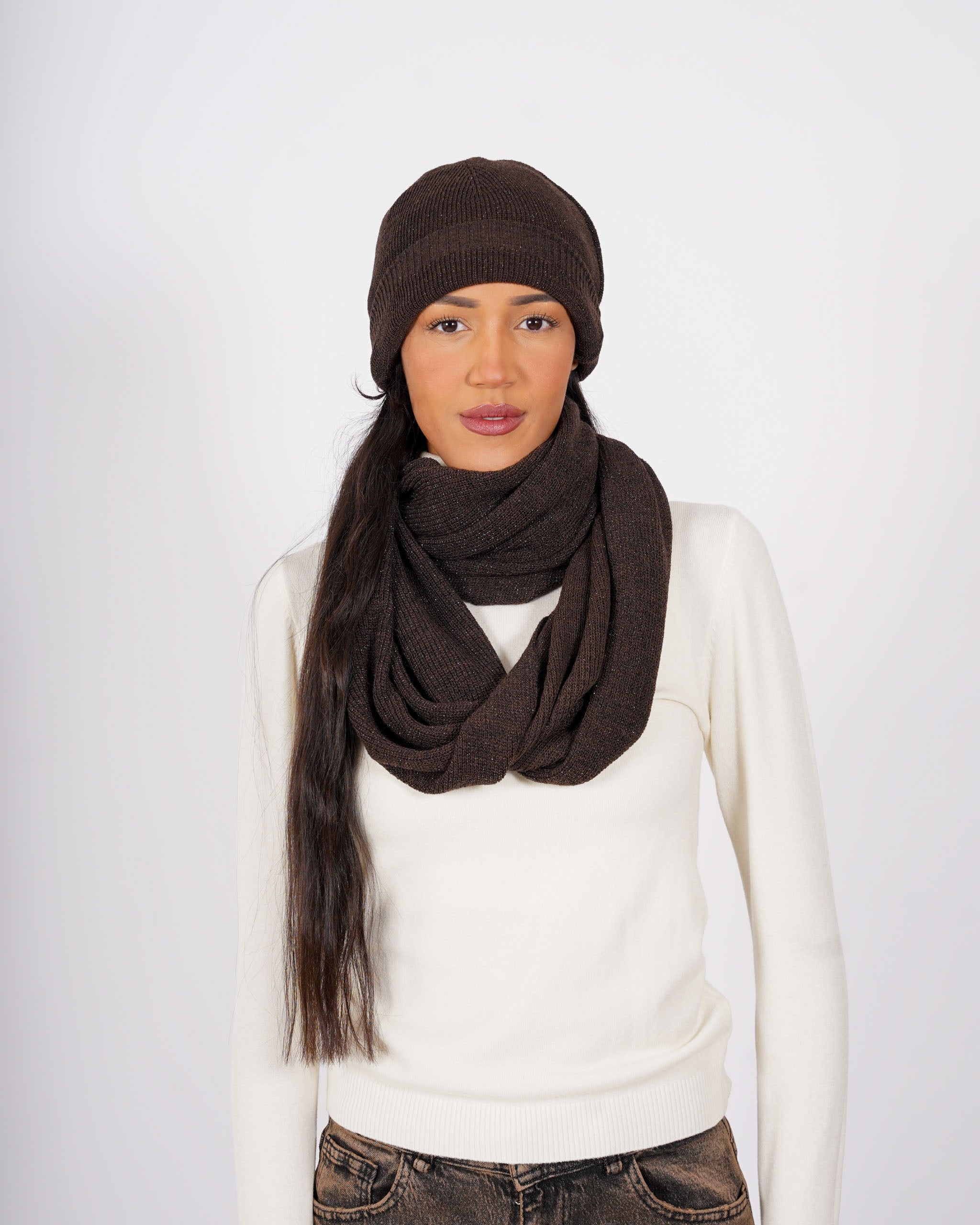 Sciarpa in maglia trama lurex - 1205