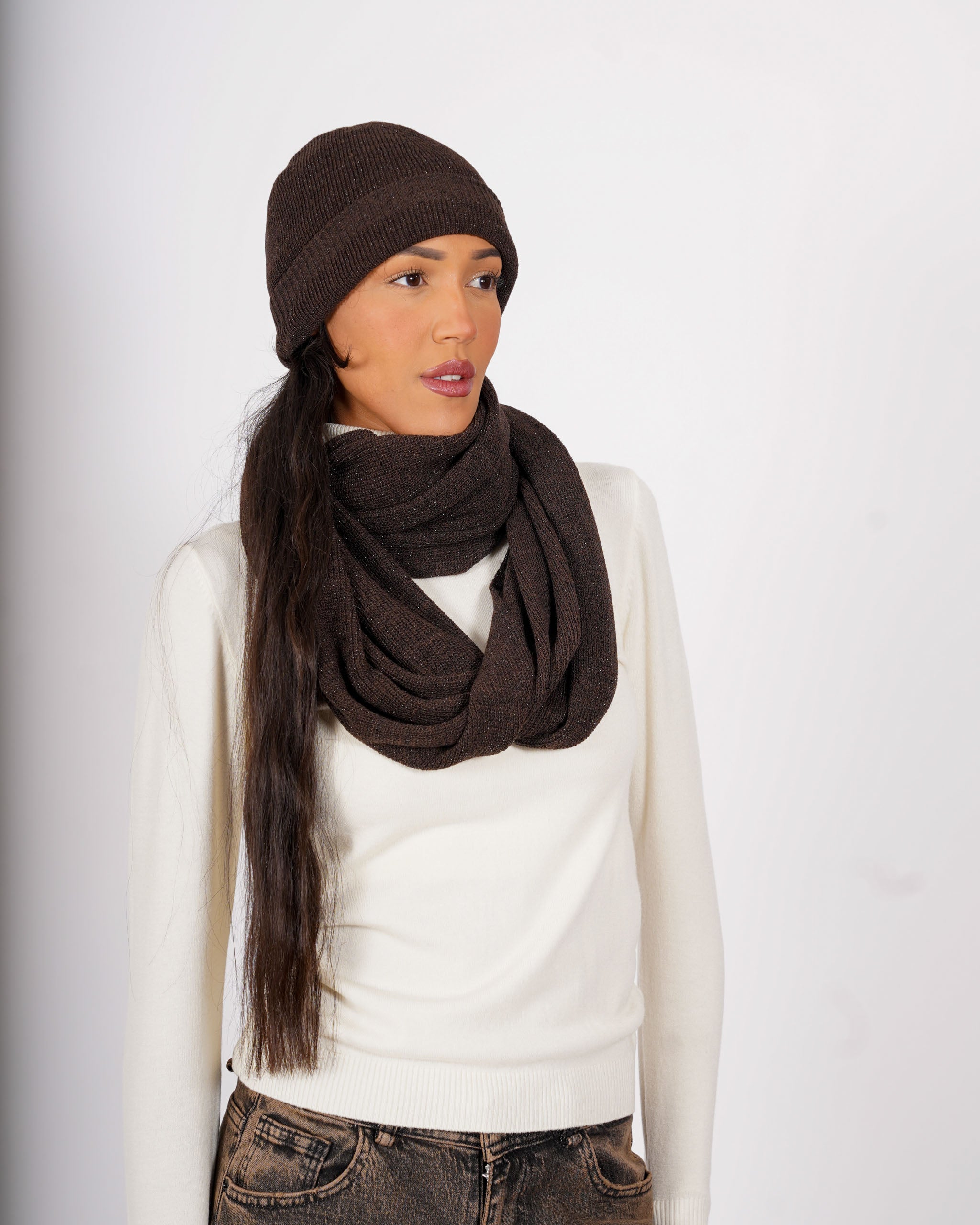 Sciarpa in maglia trama lurex - 1205