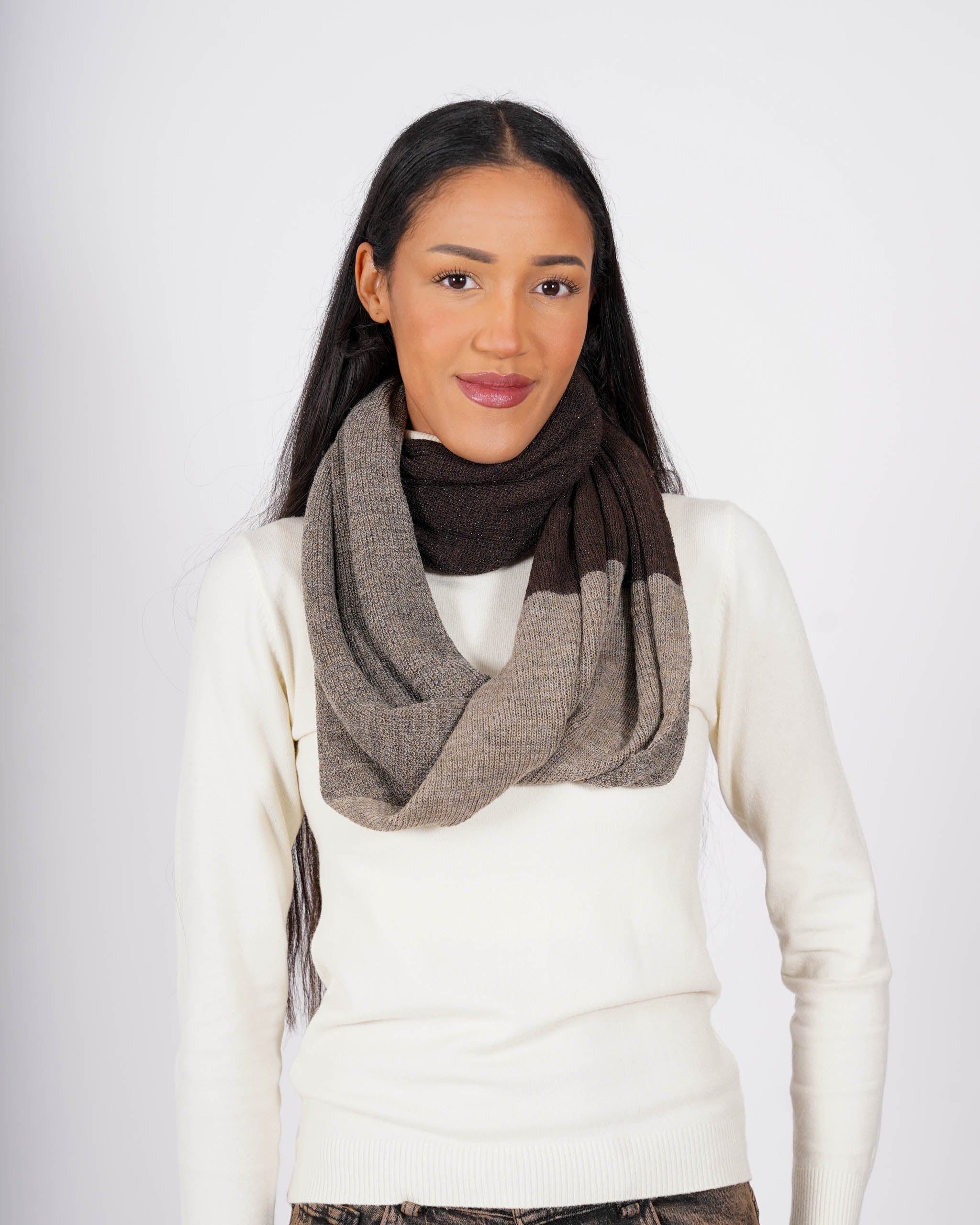 Collo bicolor in maglia trama lurex - 1218