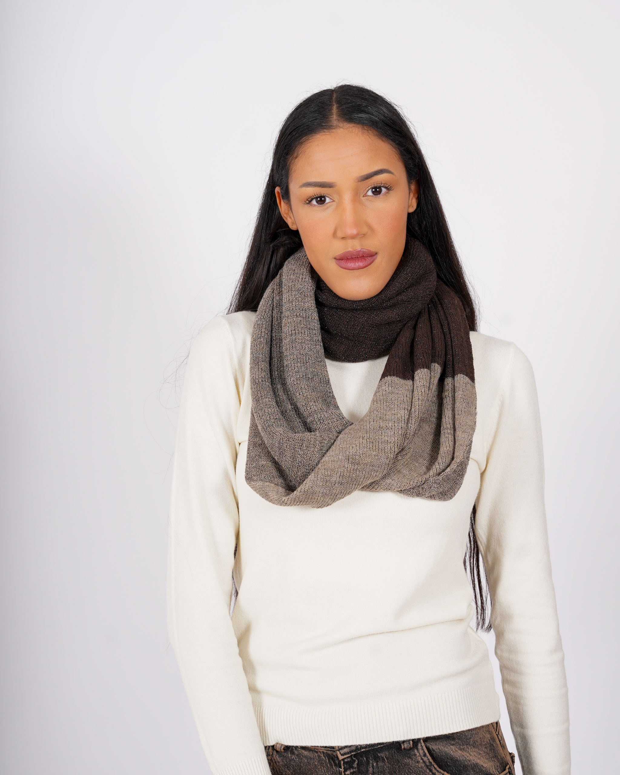 Collo bicolor in maglia trama lurex - 1218